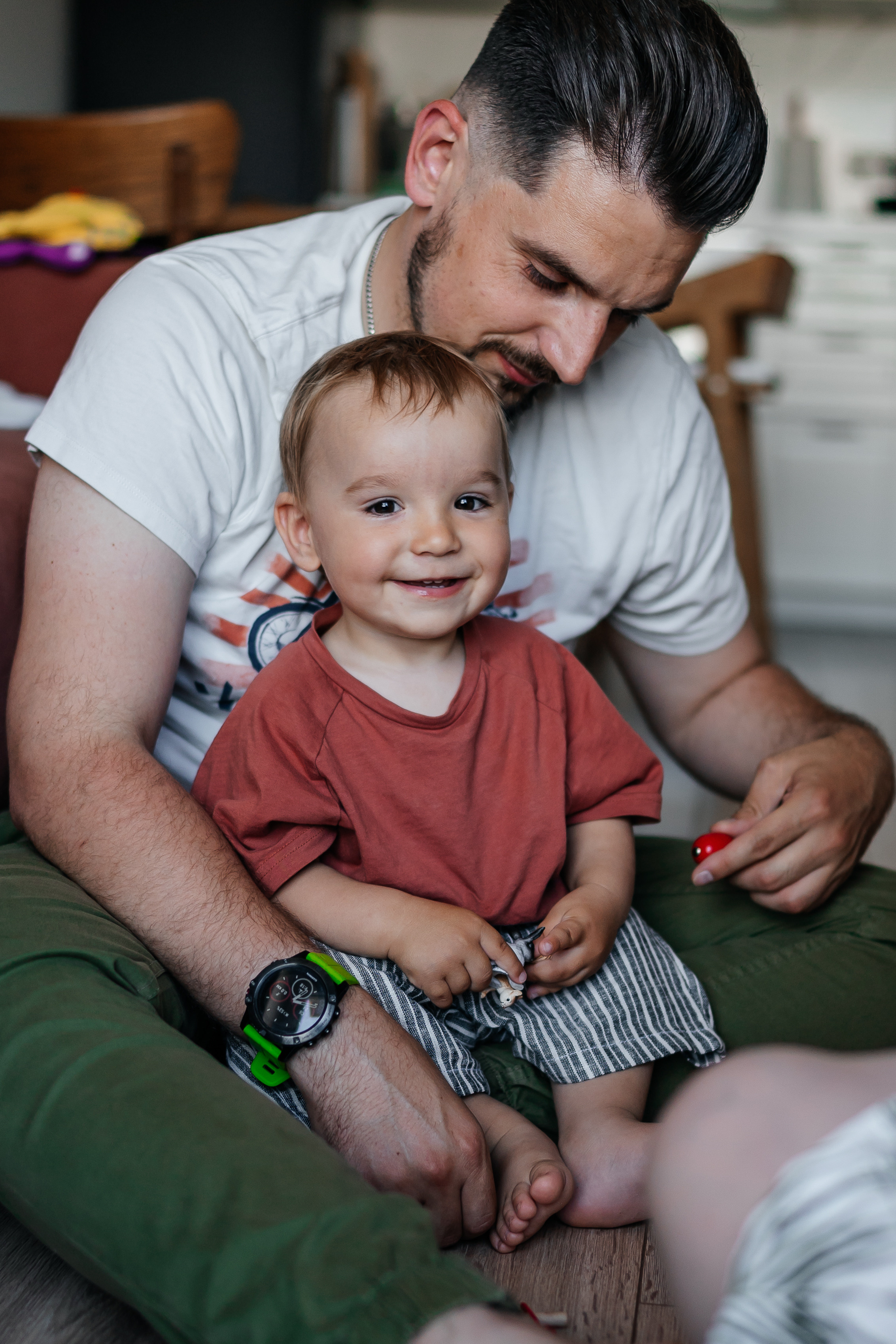 домашняя фотосессия папа и сын