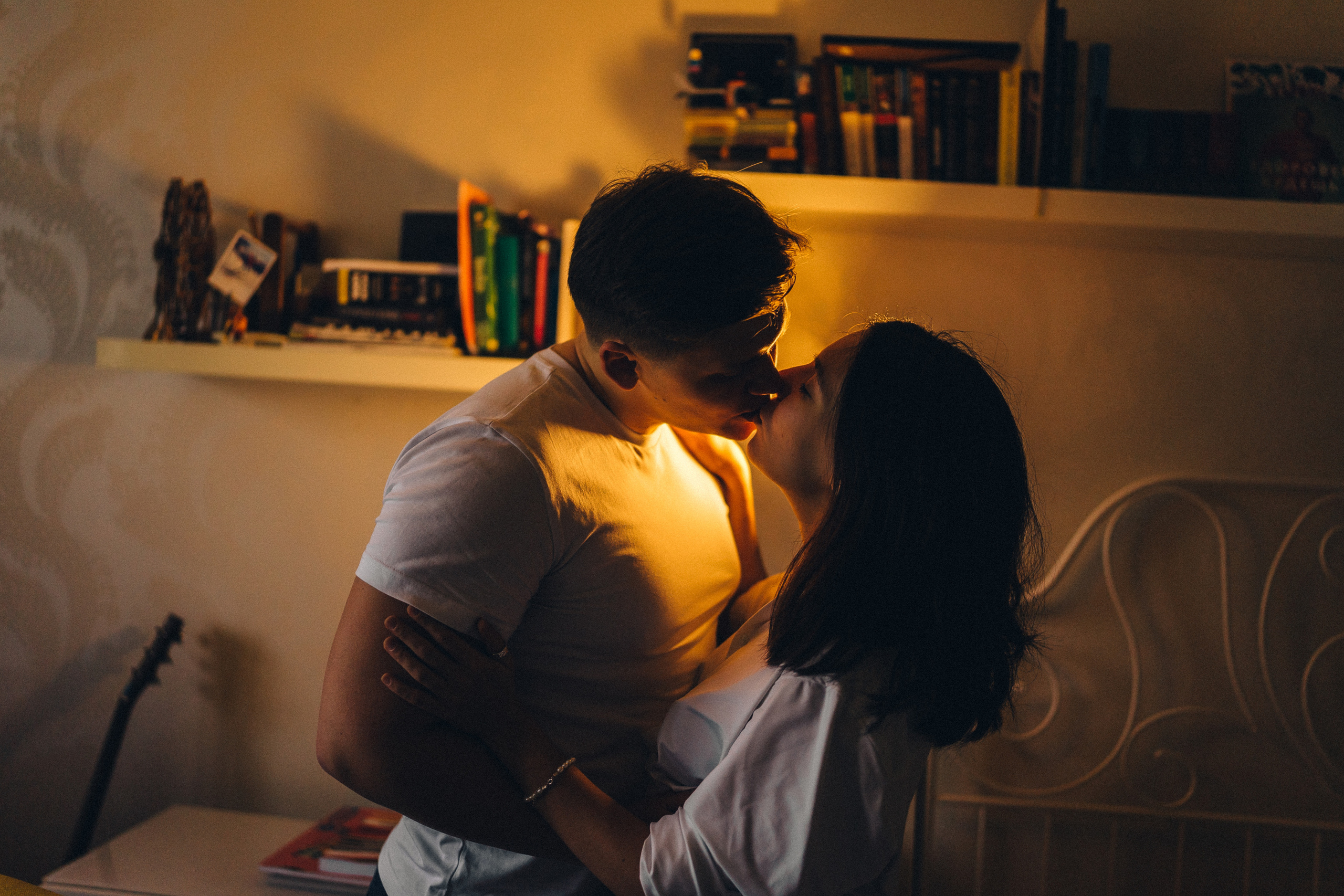 съемка беременной девушки дома