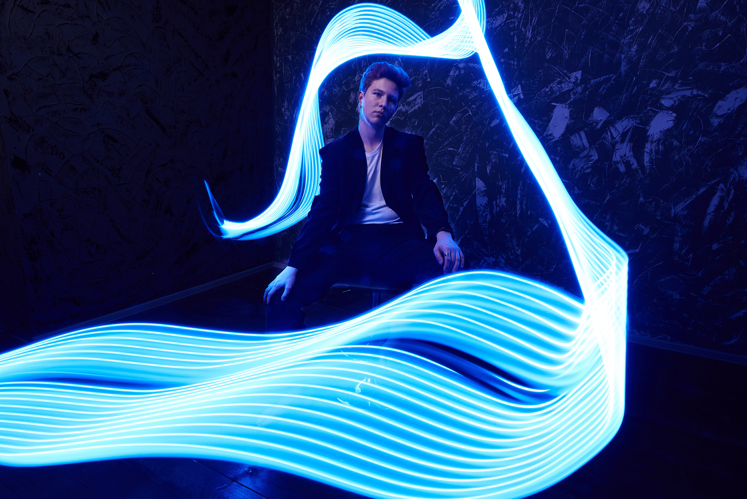 Портретная фотография для коллектива танца в фотостудии в технике frezeelight. Нижний Новгород. 