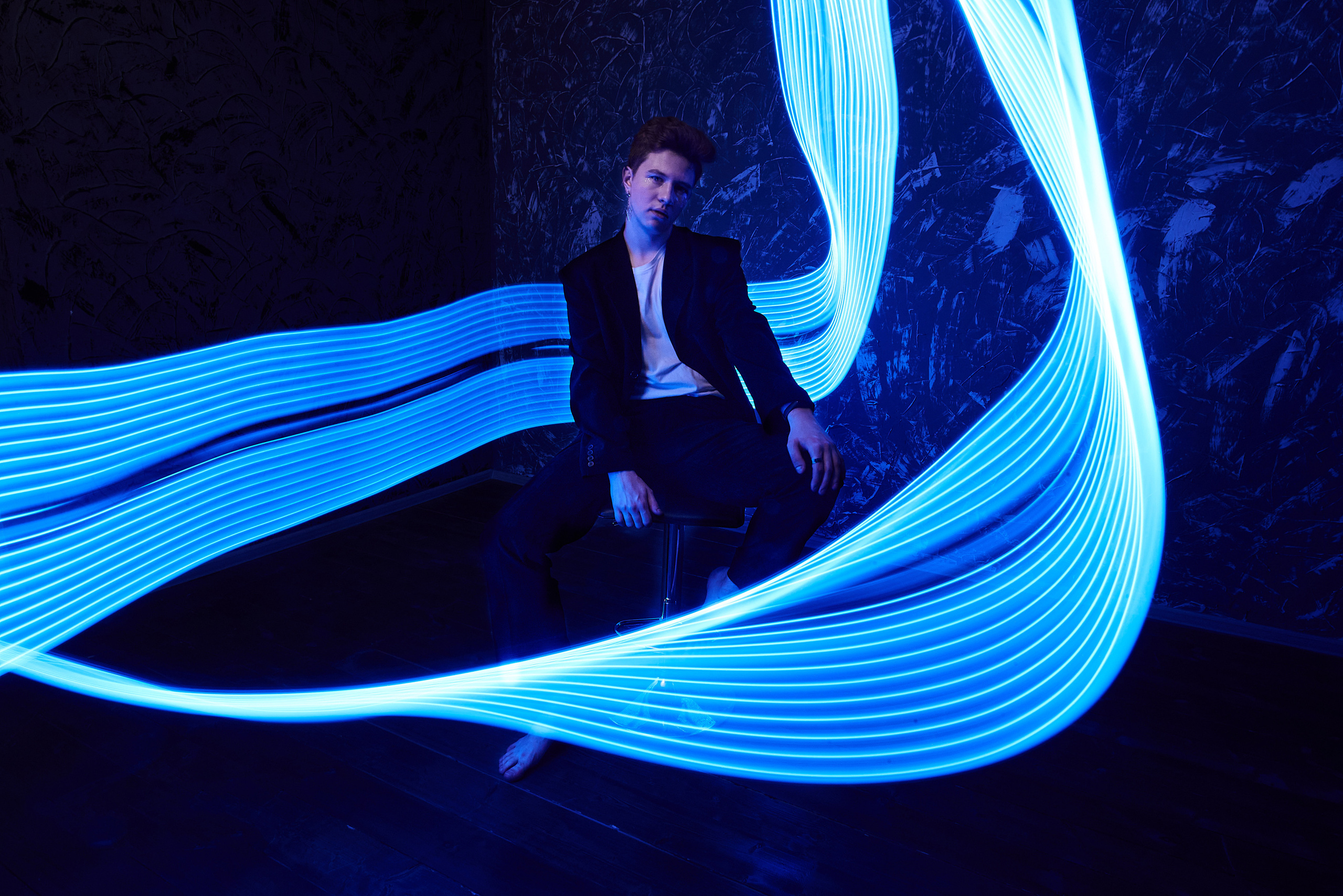 Портретная фотография для коллектива танца в фотостудии в технике frezeelight. Нижний Новгород. 