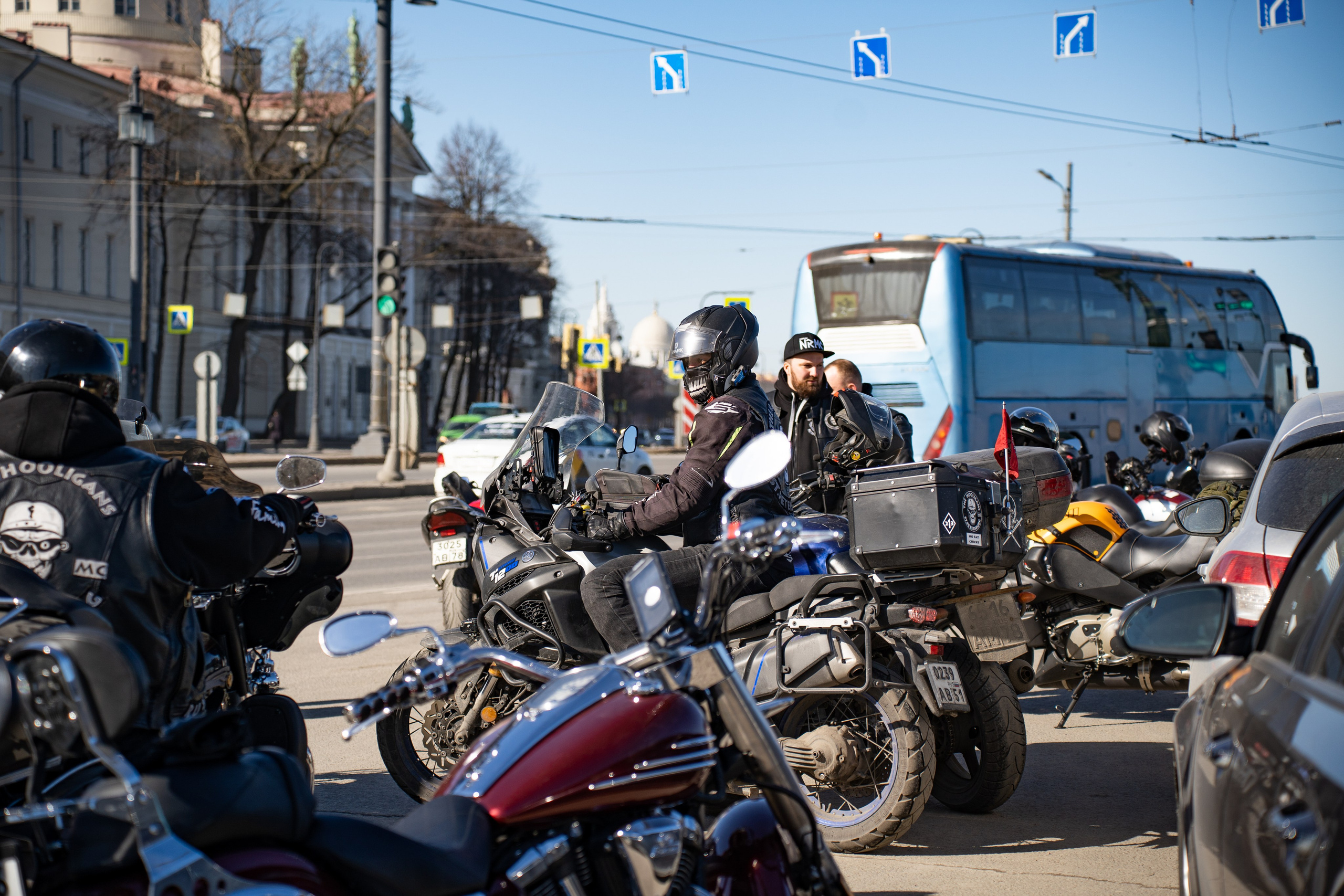 Весенний прохват мотоклуба Normans Riders MC. Концертный и репортажный фотограф в Санкт-Петербурге Слава Пахомов
