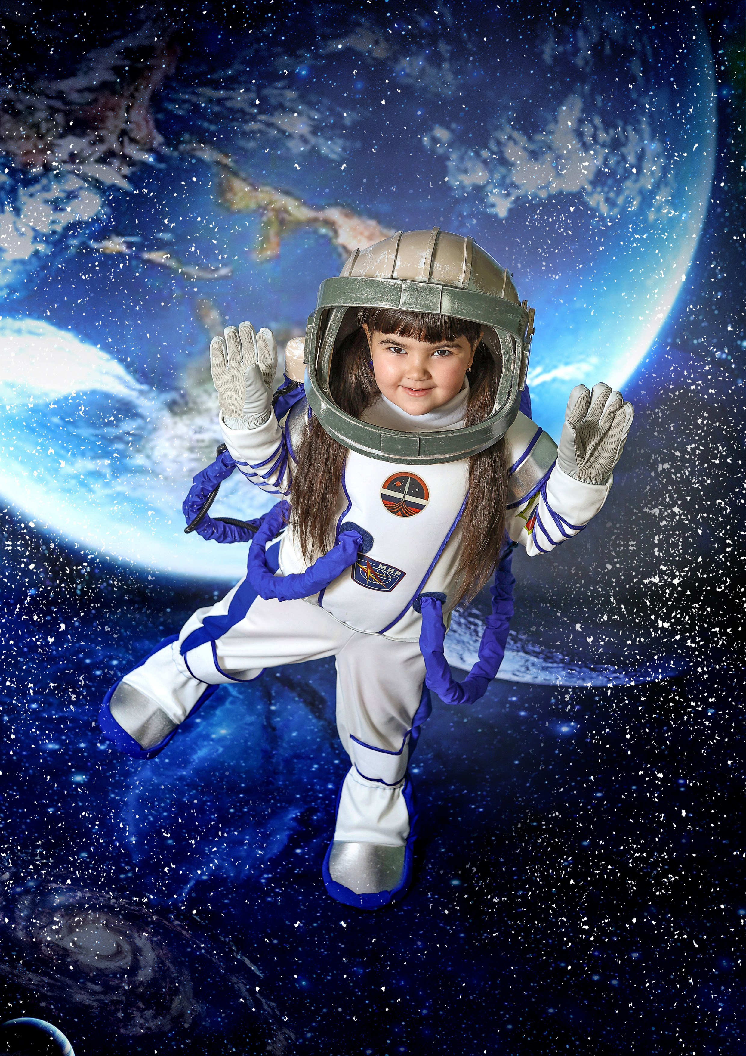 Фотосессия «Новый год в космосе» 2024 год. Фотограф в детский сад Елена Колчева Новокузнецк