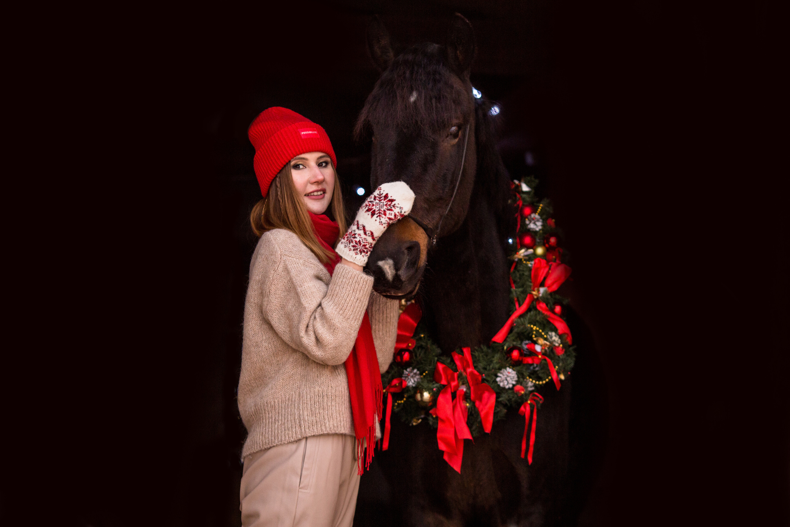 Новогодняя фотосессия с лошадью