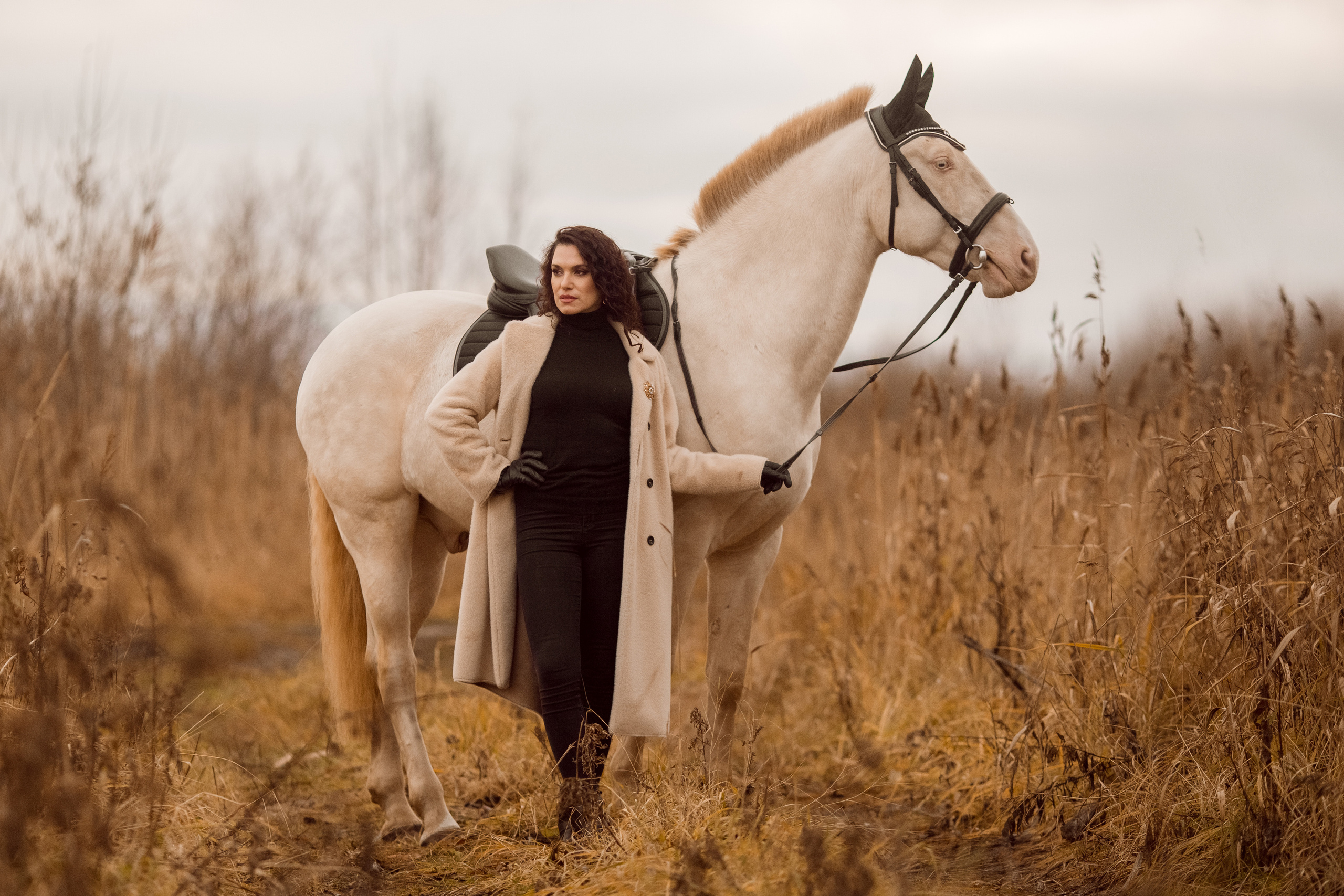 Осенняя фотосессия с изабелловой лошадью