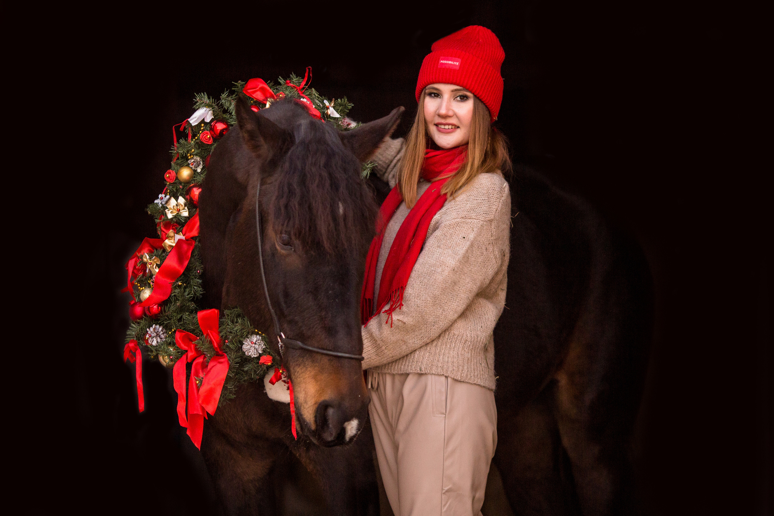Новогодняя фотосессия с лошадью