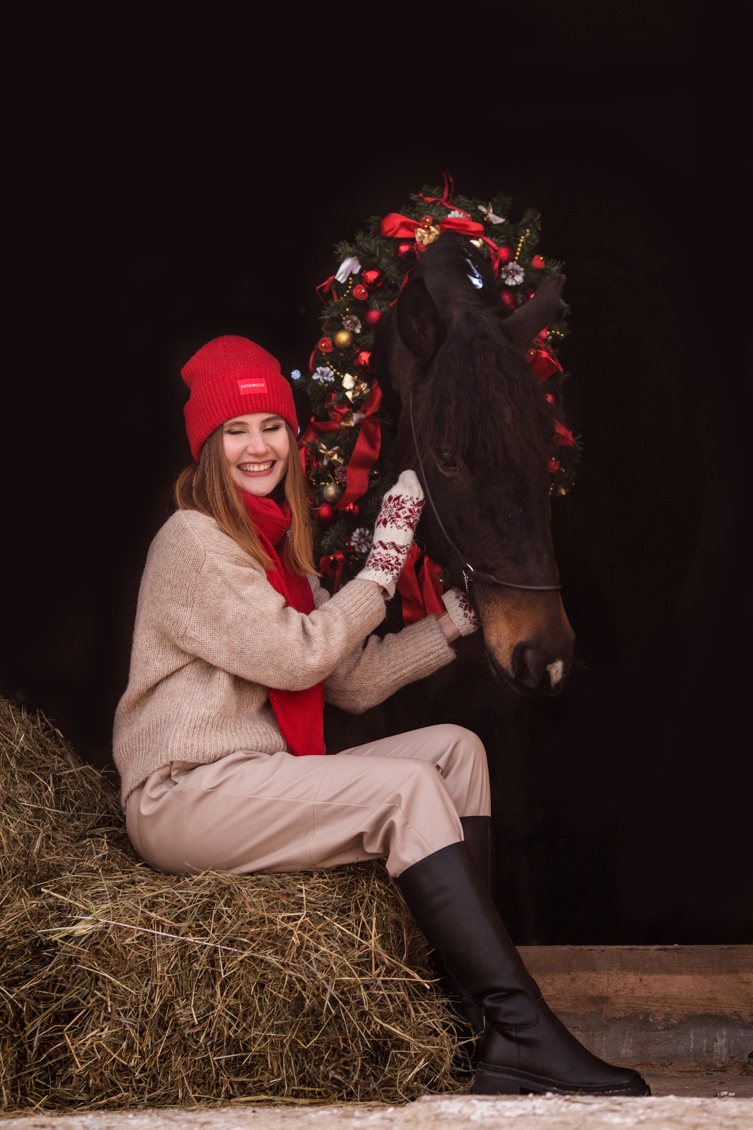 Новогодняя фотосессия с лошадью