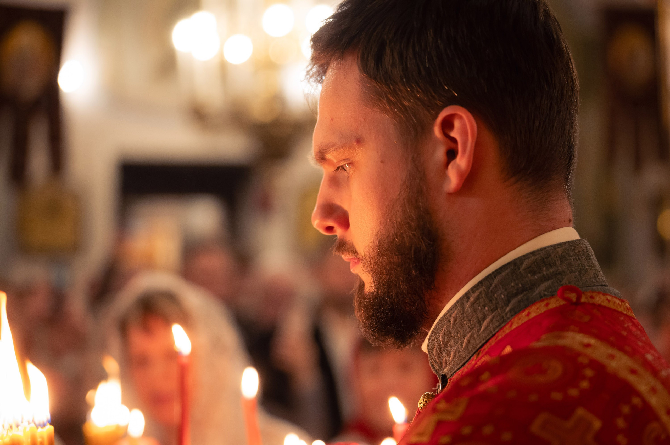 Богородский храм. Пасха. Полунощница, Божественная литургия. Антон и Татьяна Денисенко — В храме