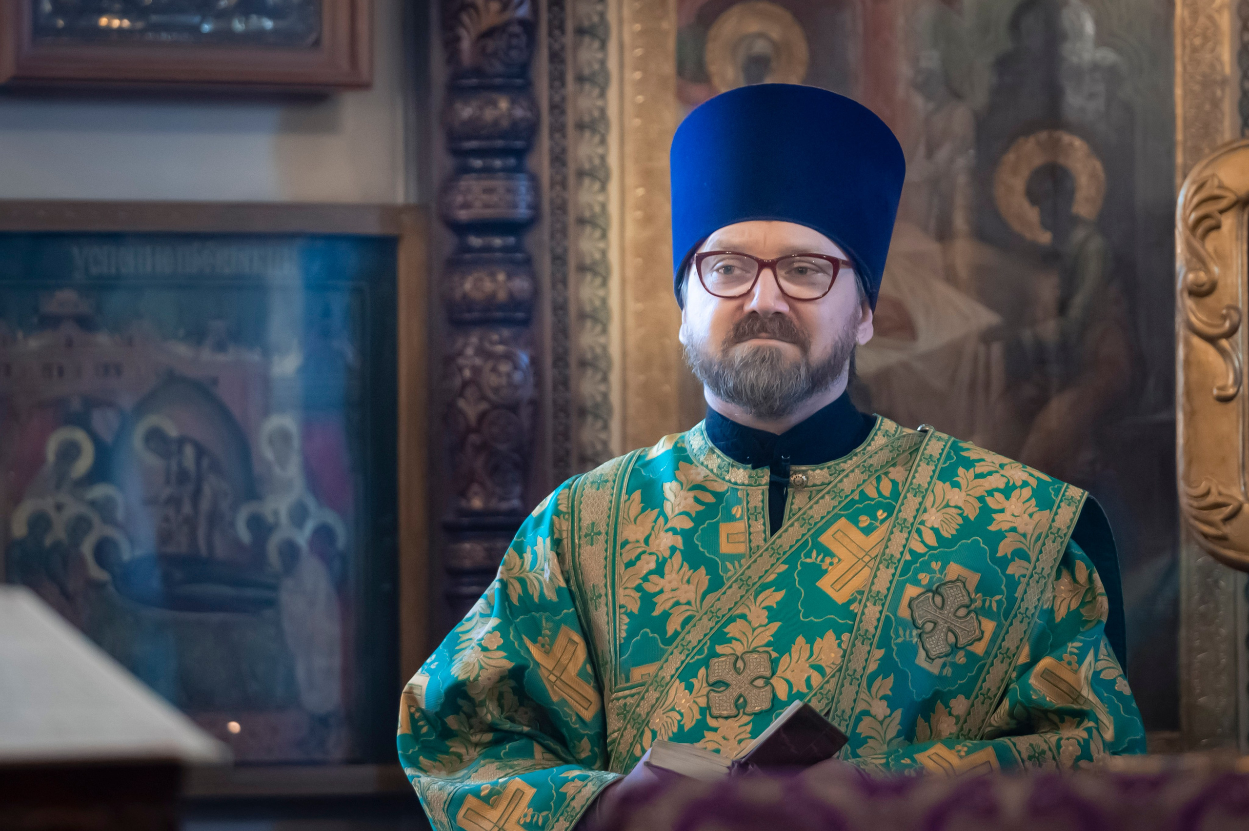 Богородский Храм. Всенощное бдение. Освящение верб. Антон и Татьяна Денисенко — В храме