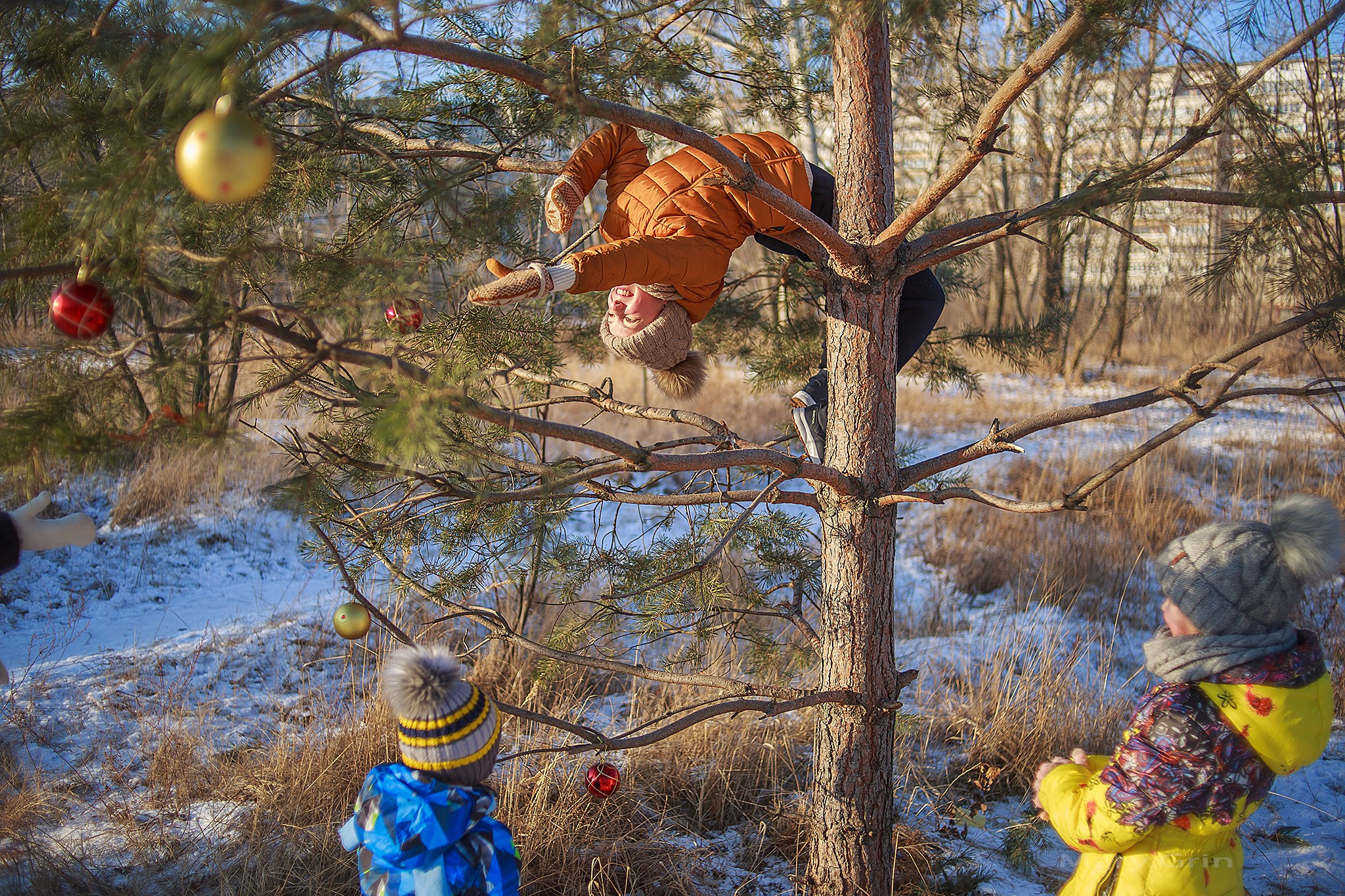 Зимняя фотопрогулка на мещерском озере с мандаринами. Детский и семейный фотограф, фотограф мероприятий Нижний Новгород