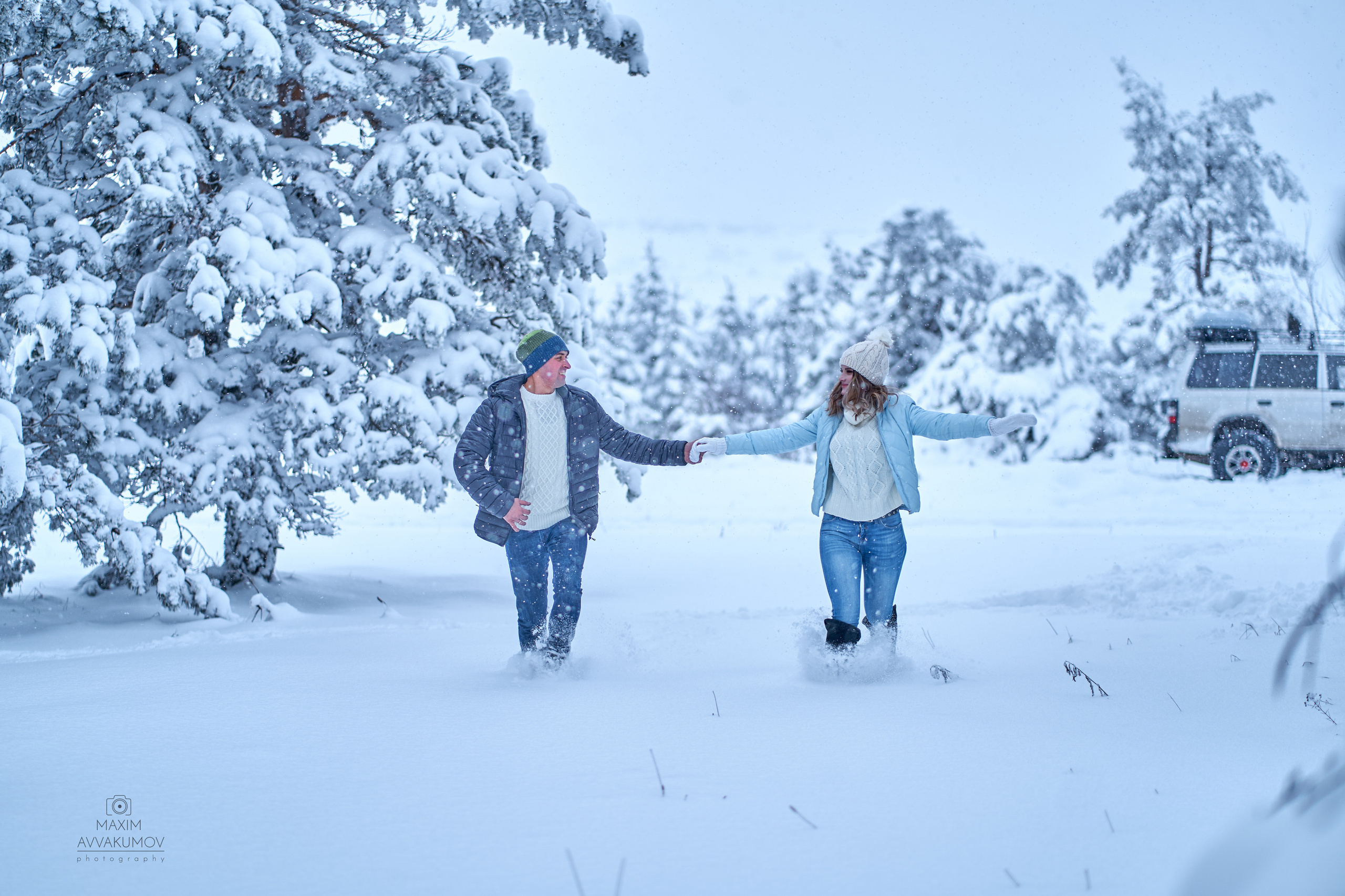Снежная фотосессия на горе Ай-Петри. Портретный и свадебный фотограф в Крыму Аввакумов Максим