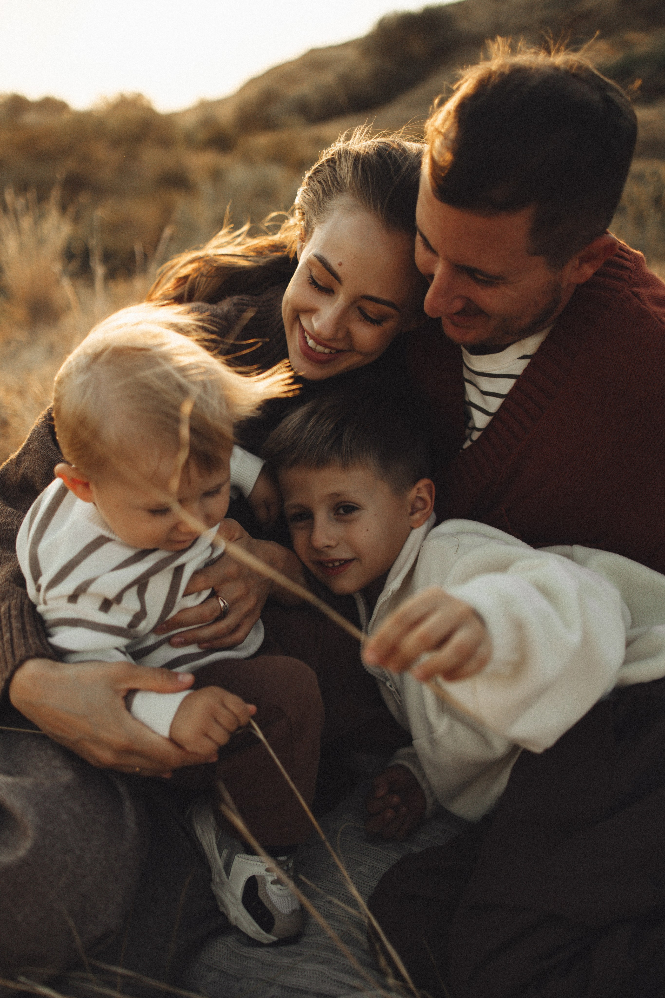 Семейная история, закат в Мержаново. Семейный и детский фотограф, таганрог, ростов-на-дону