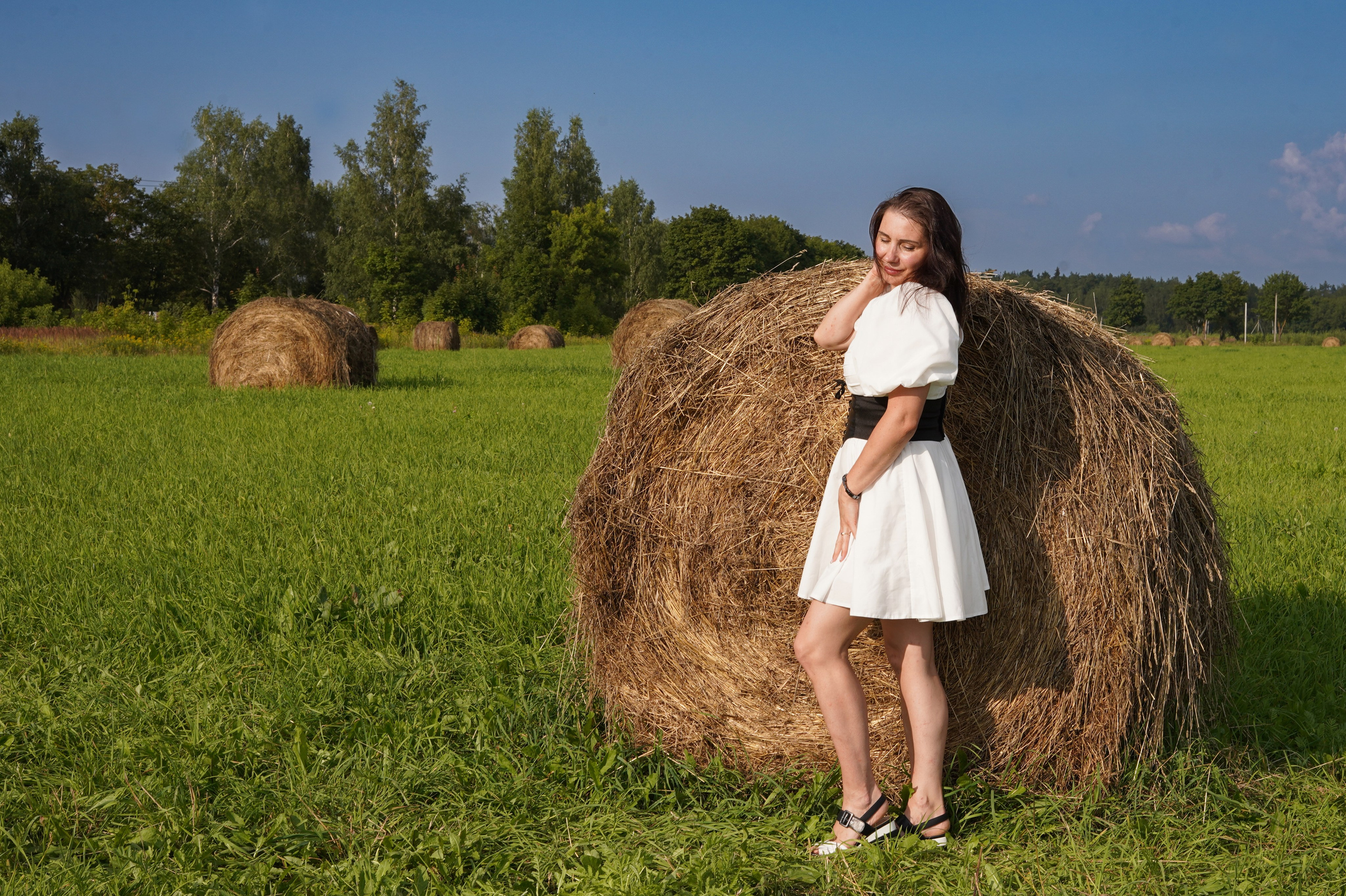 Фотосессия в поле-стоги сена. Главная