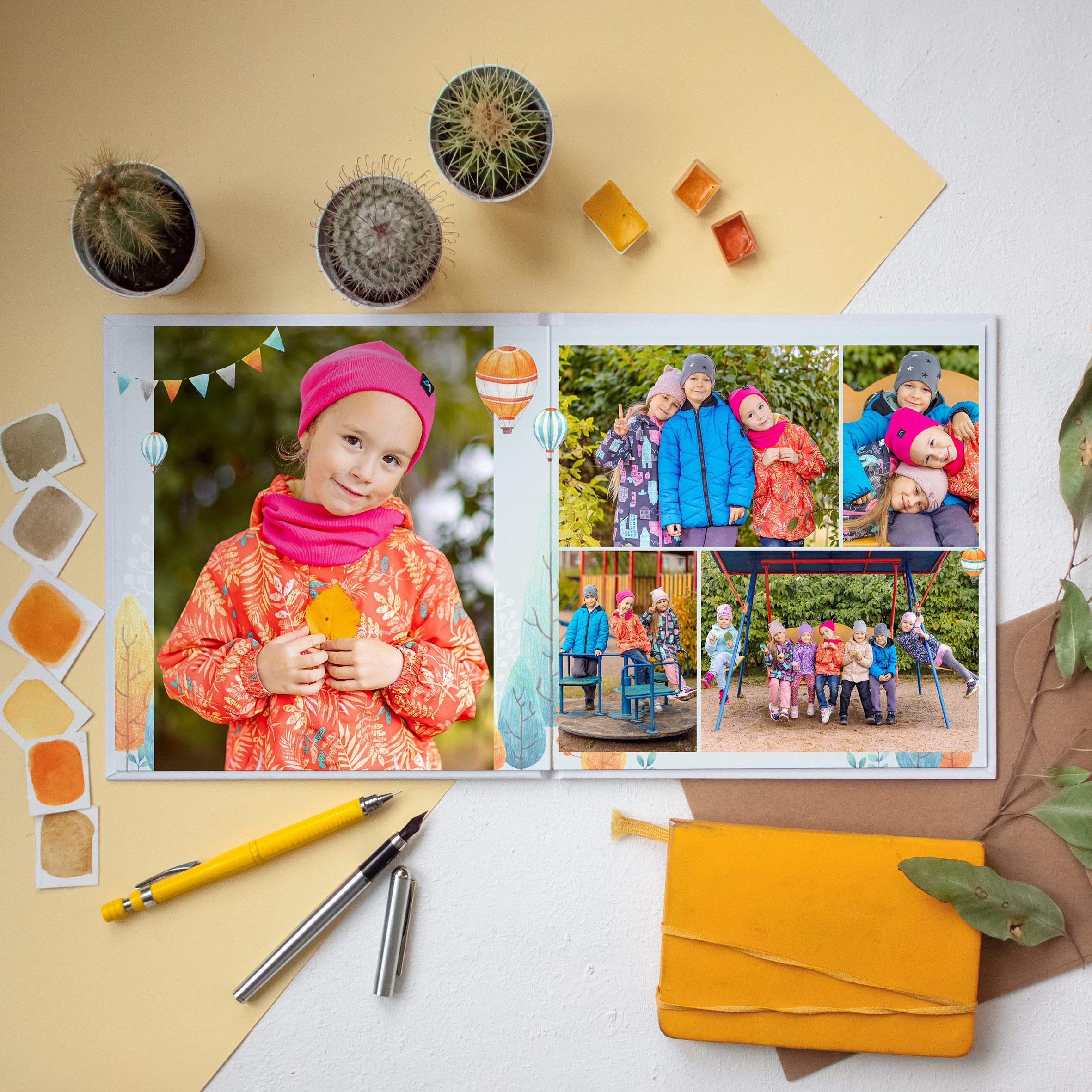 Дизайн «Домики» 20×20. Выпускные альбомы СПБ для садов и школ | Фотограф Олька Евченко