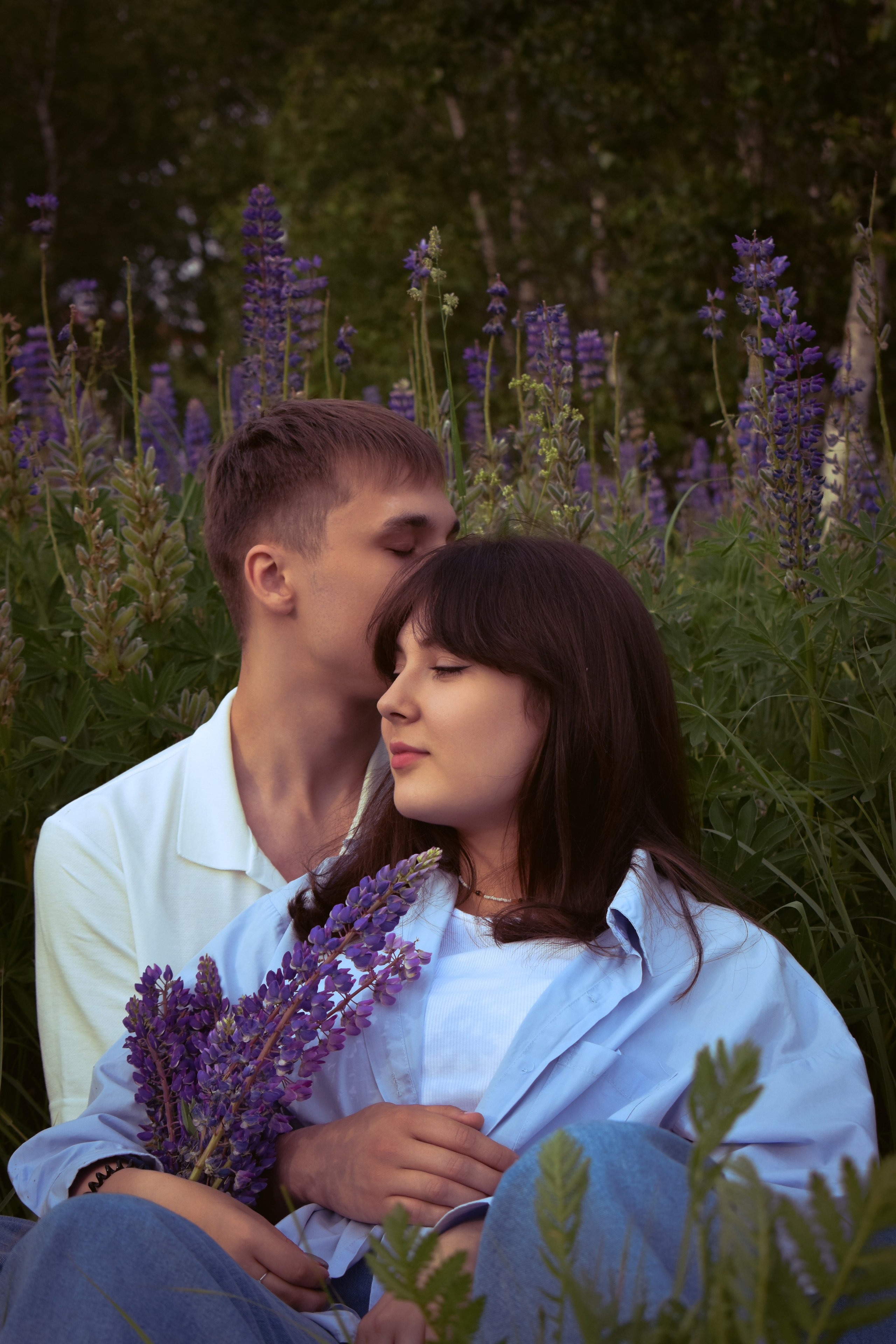 Сьемка в люпинах. Фотограф Москва