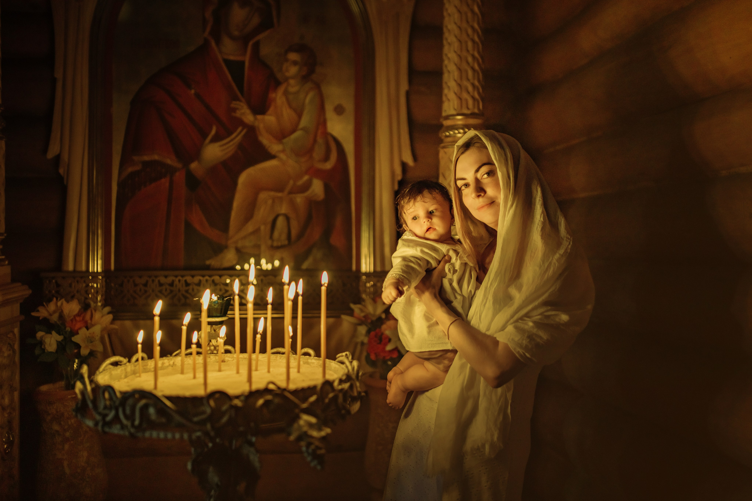 Крещение Аделины, храм Святой Троицы, июль 2024