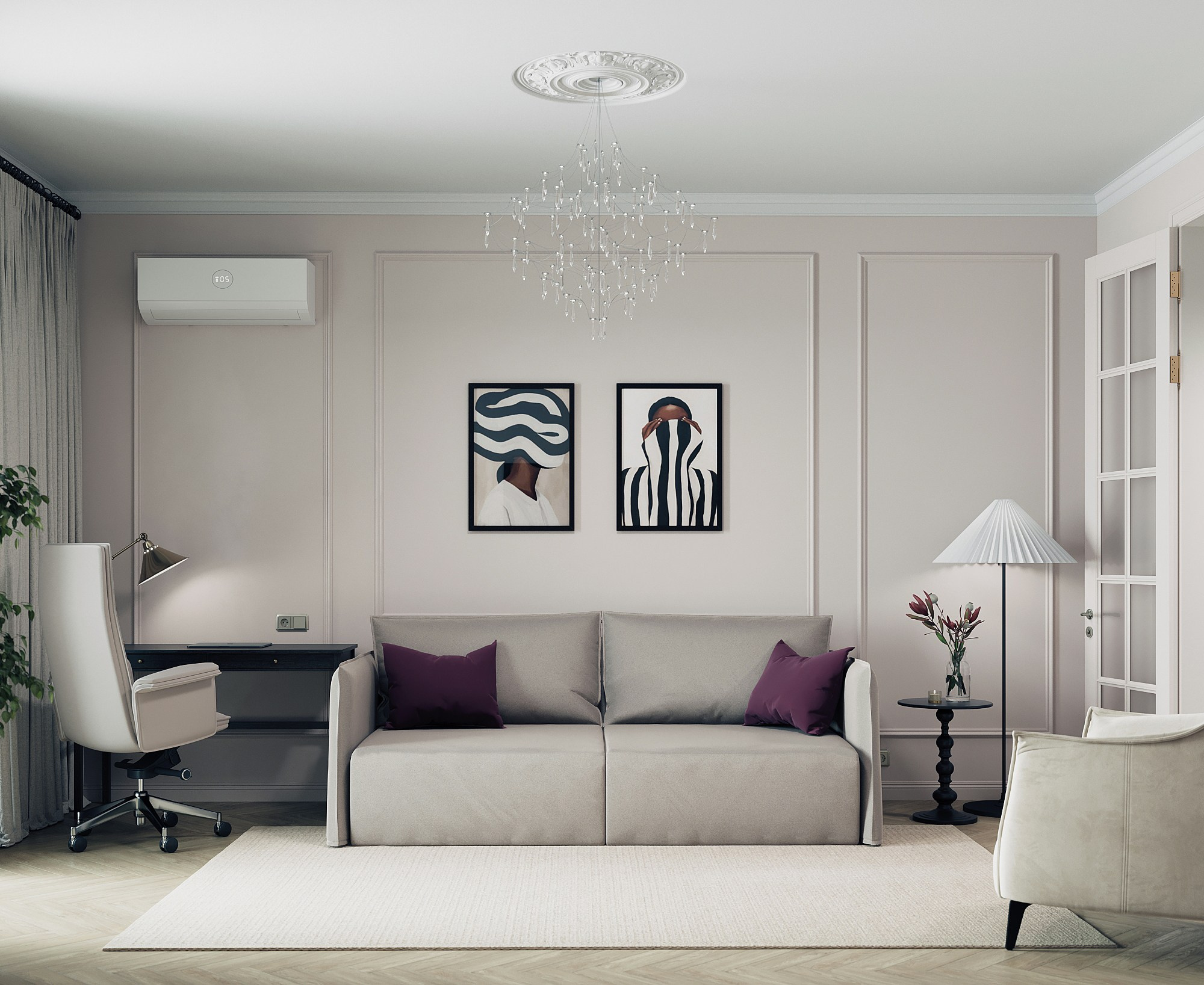 Визуализация интерьера квартиры в Пскове. 3d визуализатор marybond3d