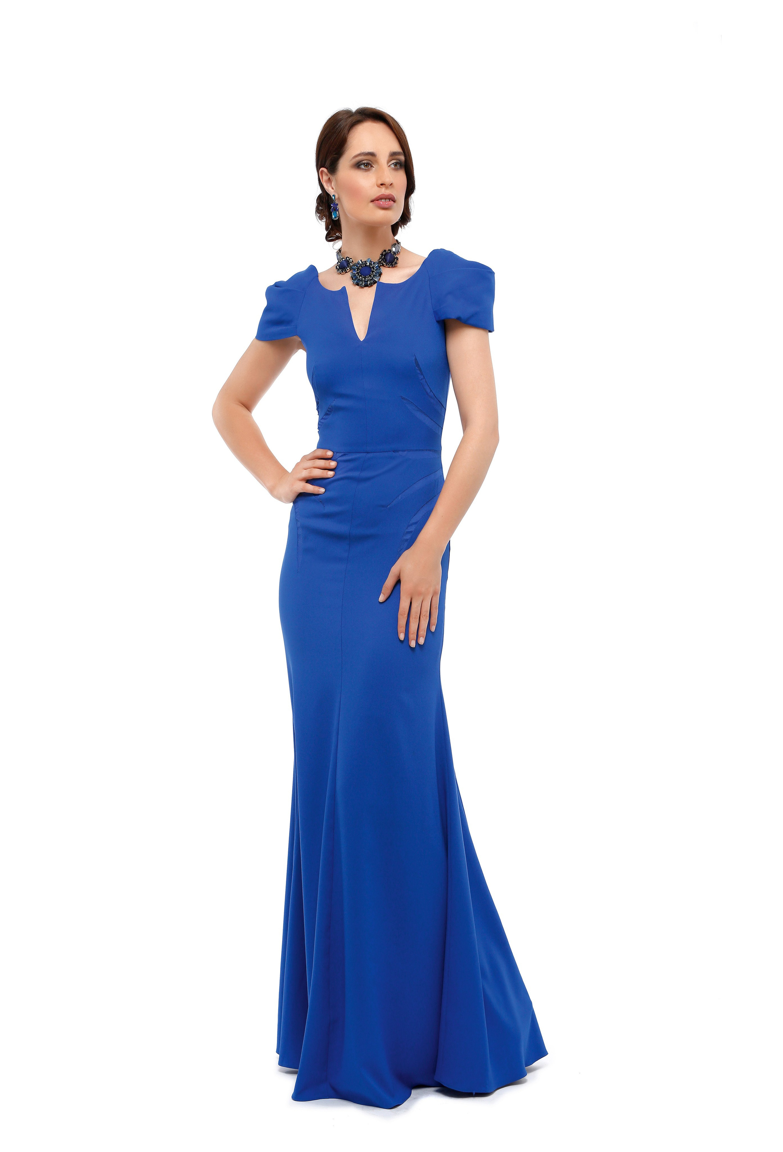 синее длинное вечернее платье cavo fashion для маркетплейса