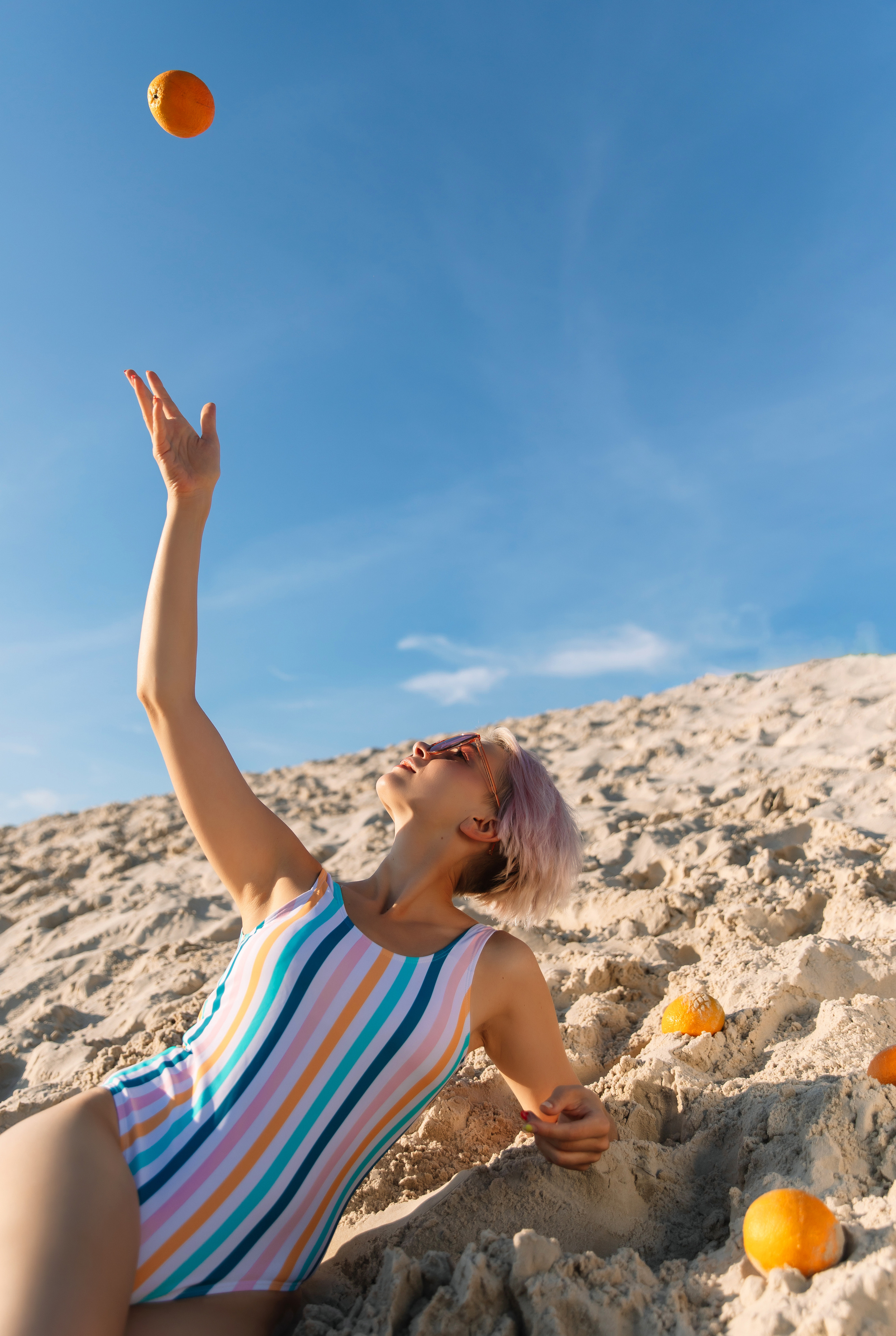 Девочки с апельсинами. Фотограф Москва Мария Захарова