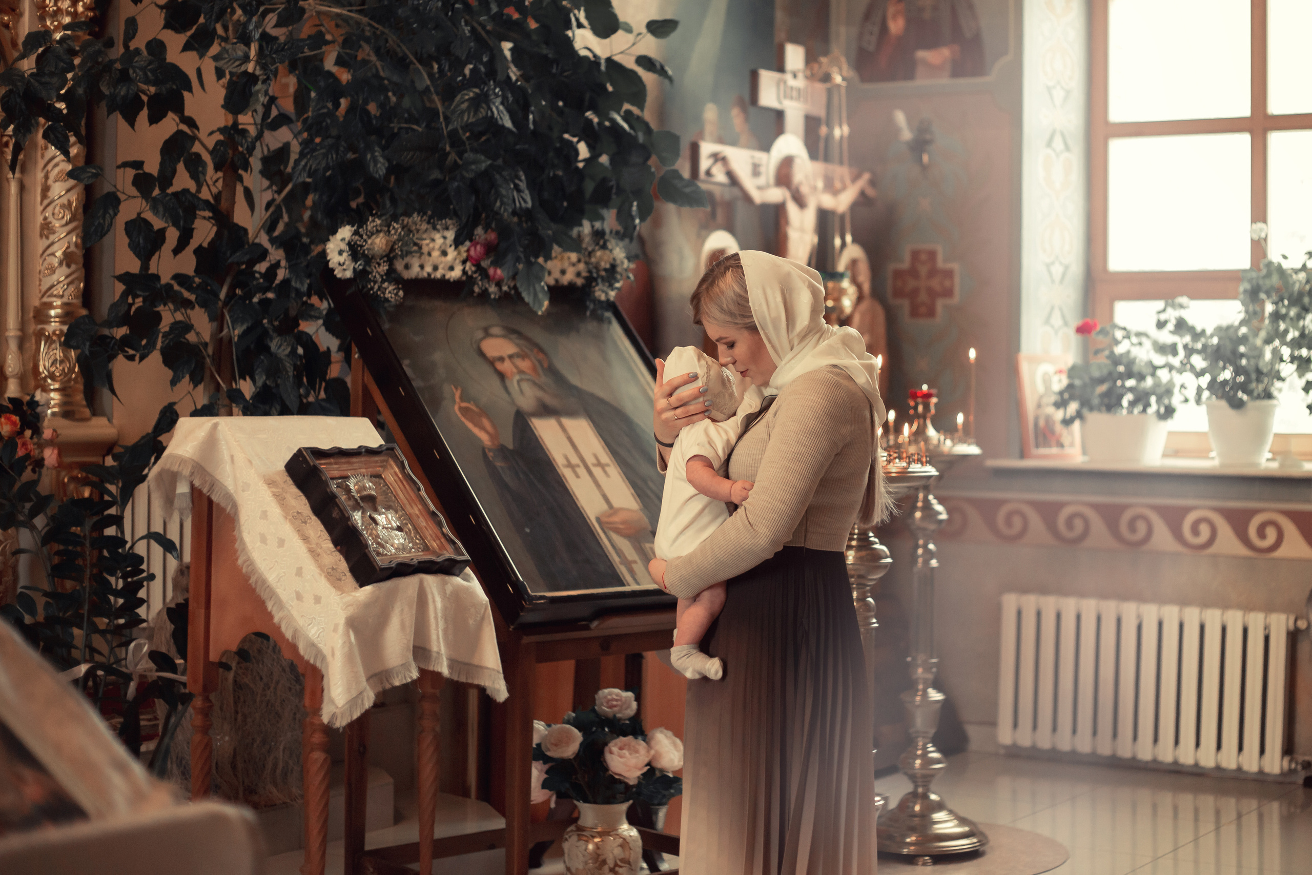 Крещение Миши Храм Серафима Саровского Пригородный. Фотограф новорожденных Оренбург Оксана Трофимова