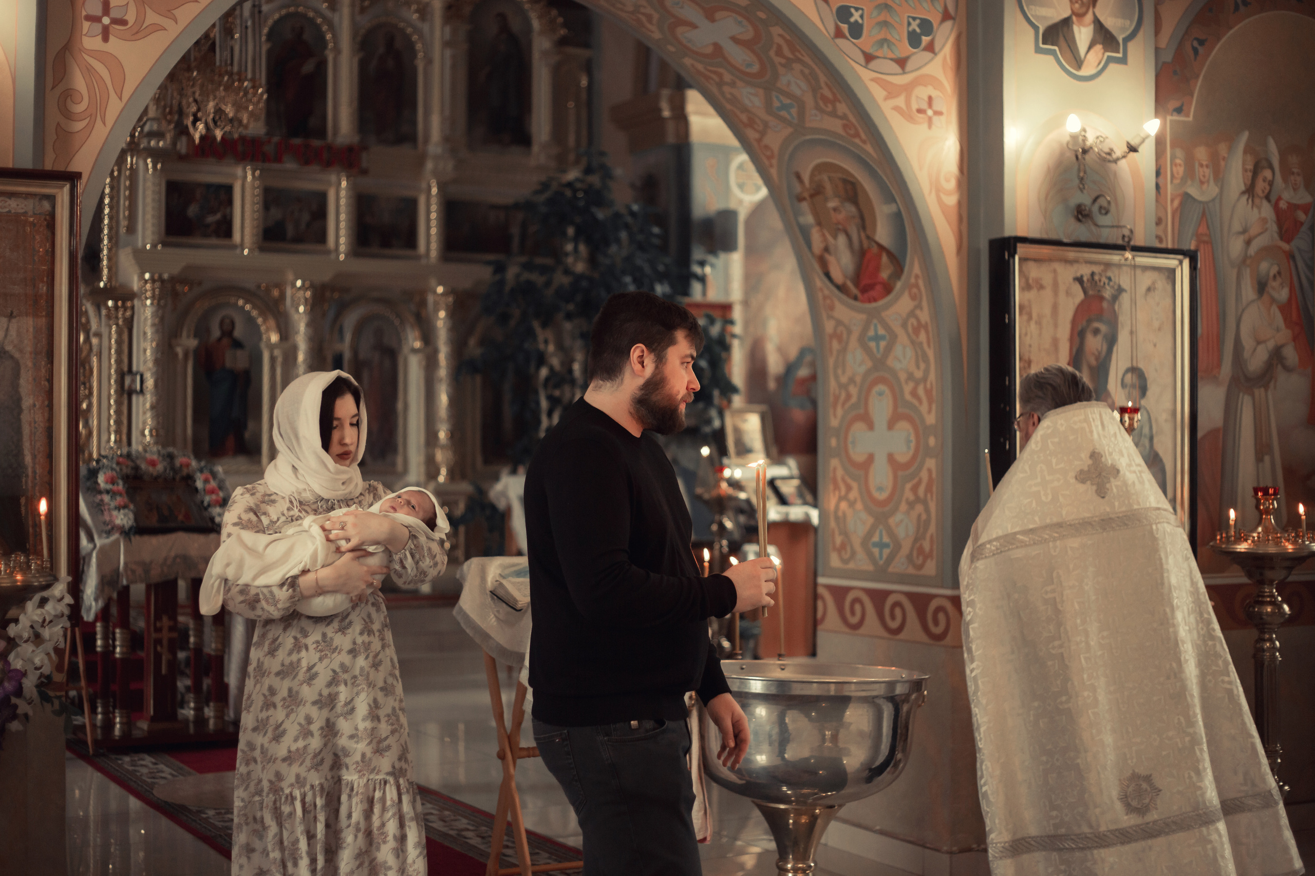 Крещение Миши Храм Серафима Саровского Пригородный. Фотограф новорожденных Оренбург Оксана Трофимова