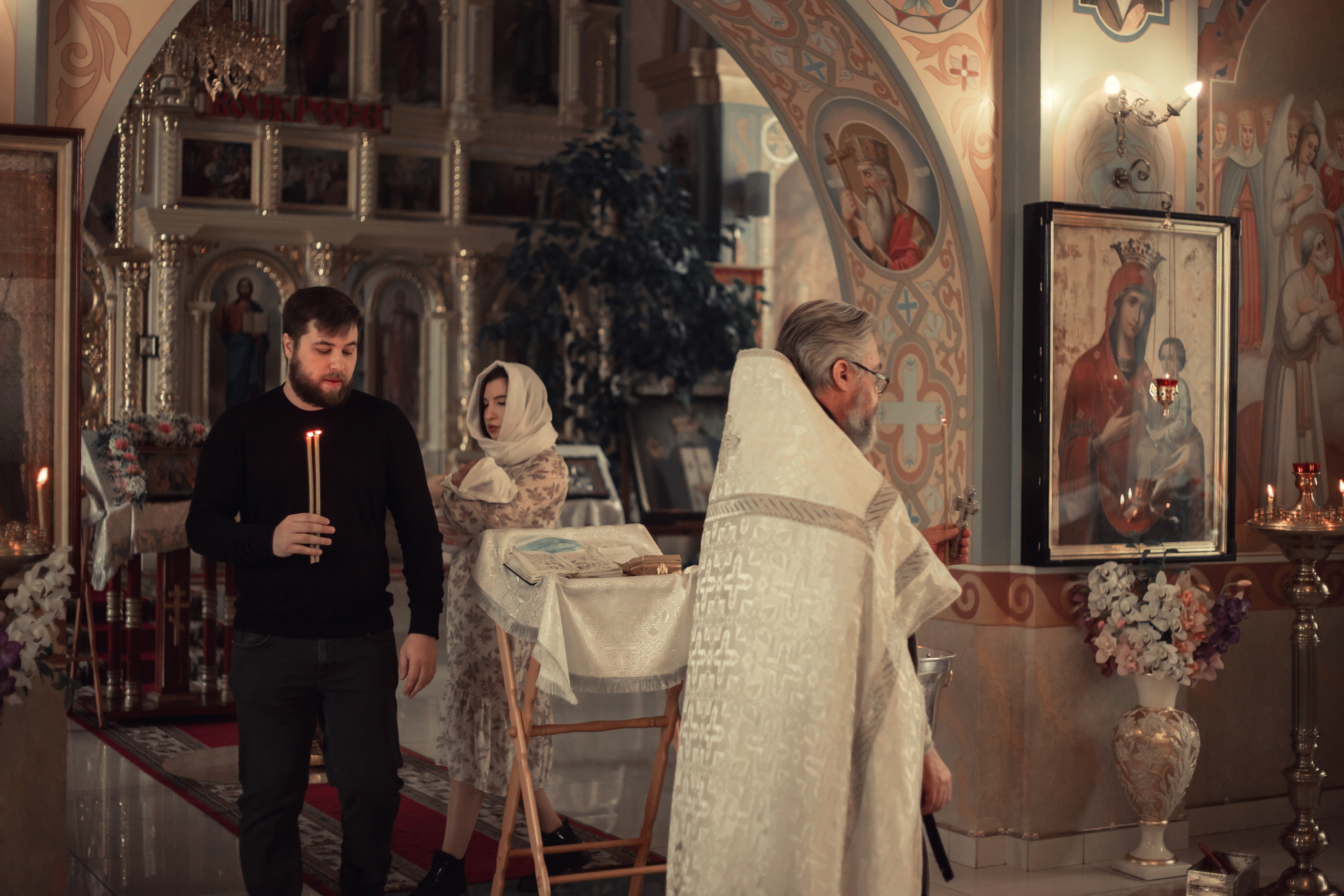 Крещение Миши Храм Серафима Саровского Пригородный. Фотограф новорожденных Оренбург Оксана Трофимова