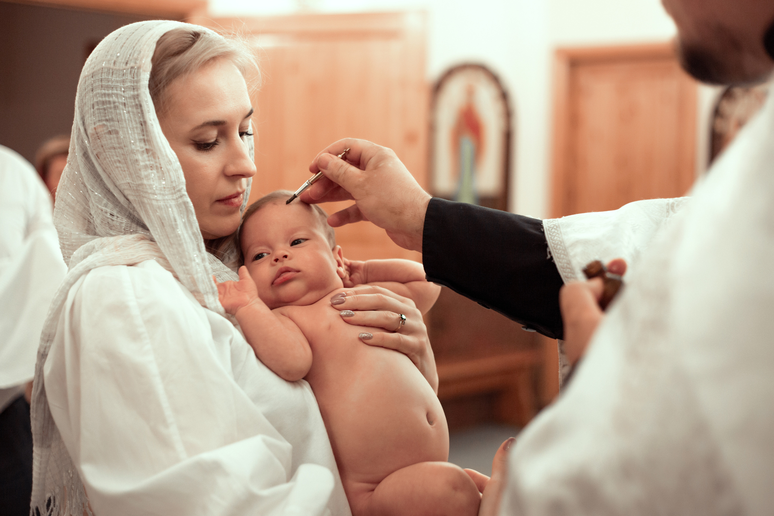 Крещение Варвары Храм Сергия Радонежского п. Ростоши. Фотограф новорожденных Оренбург Оксана Трофимова