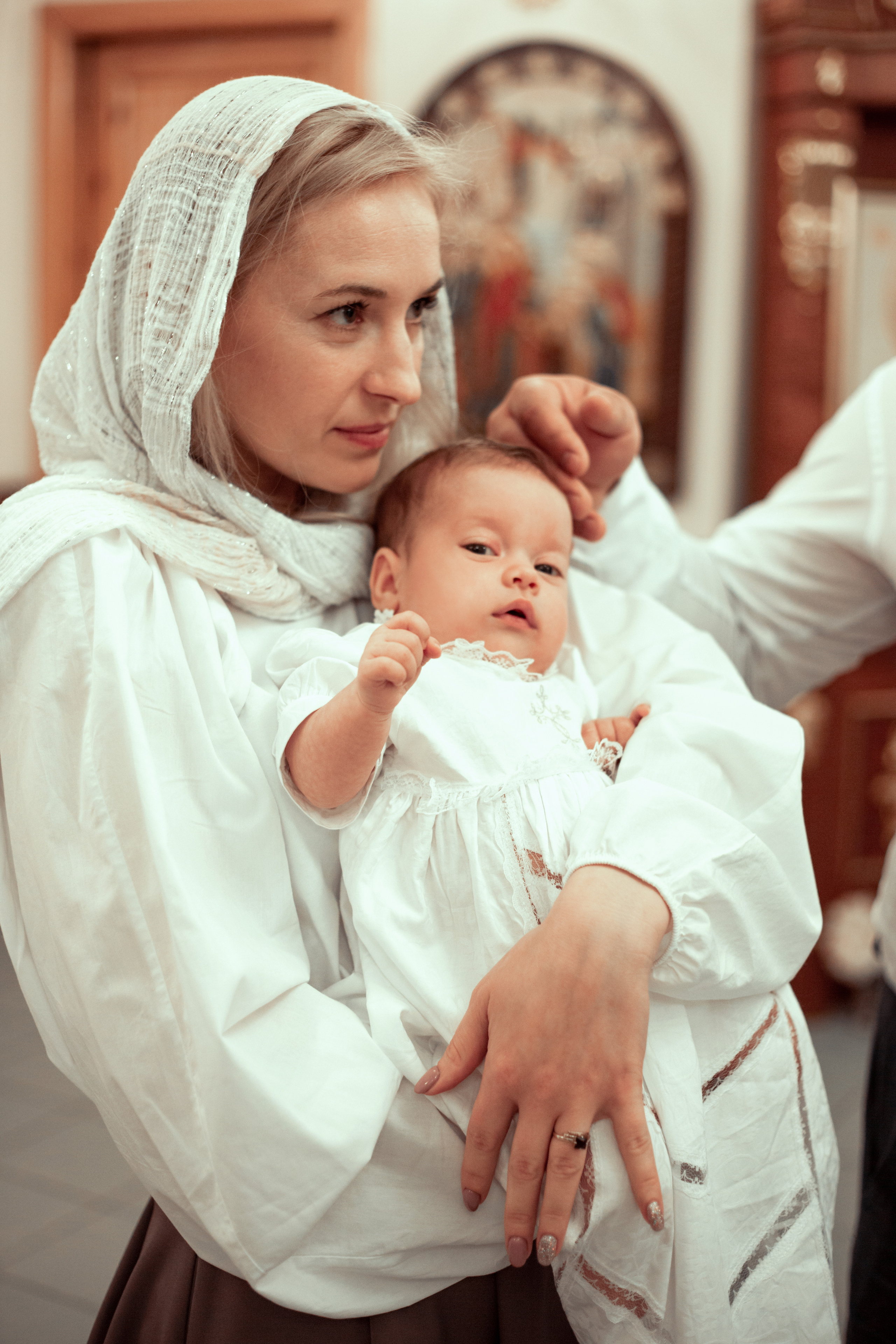 Крещение Варвары Храм Сергия Радонежского п. Ростоши. Фотограф новорожденных Оренбург Оксана Трофимова