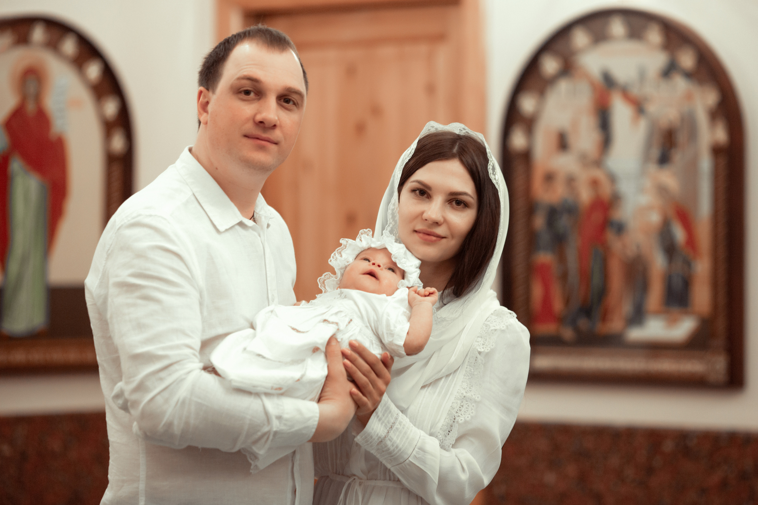 Крещение Варвары Храм Сергия Радонежского п. Ростоши. Фотограф новорожденных Оренбург Оксана Трофимова