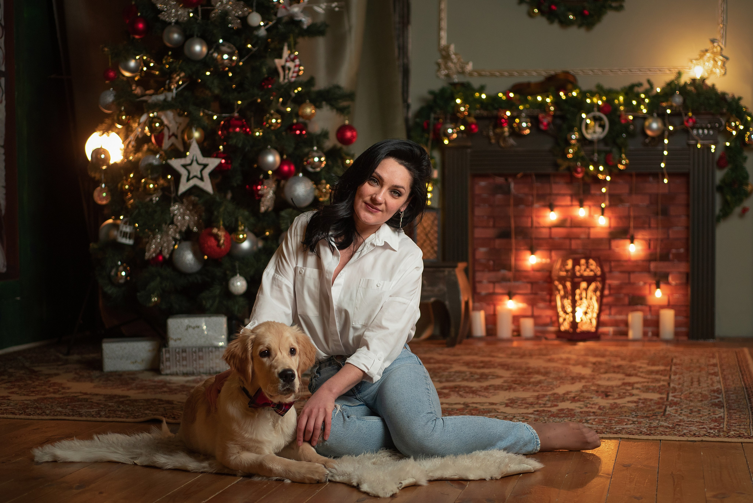 Света и Чарли. Новый год. Фотограф анималист в Казани Алина Сулейманова. Фотограф животных