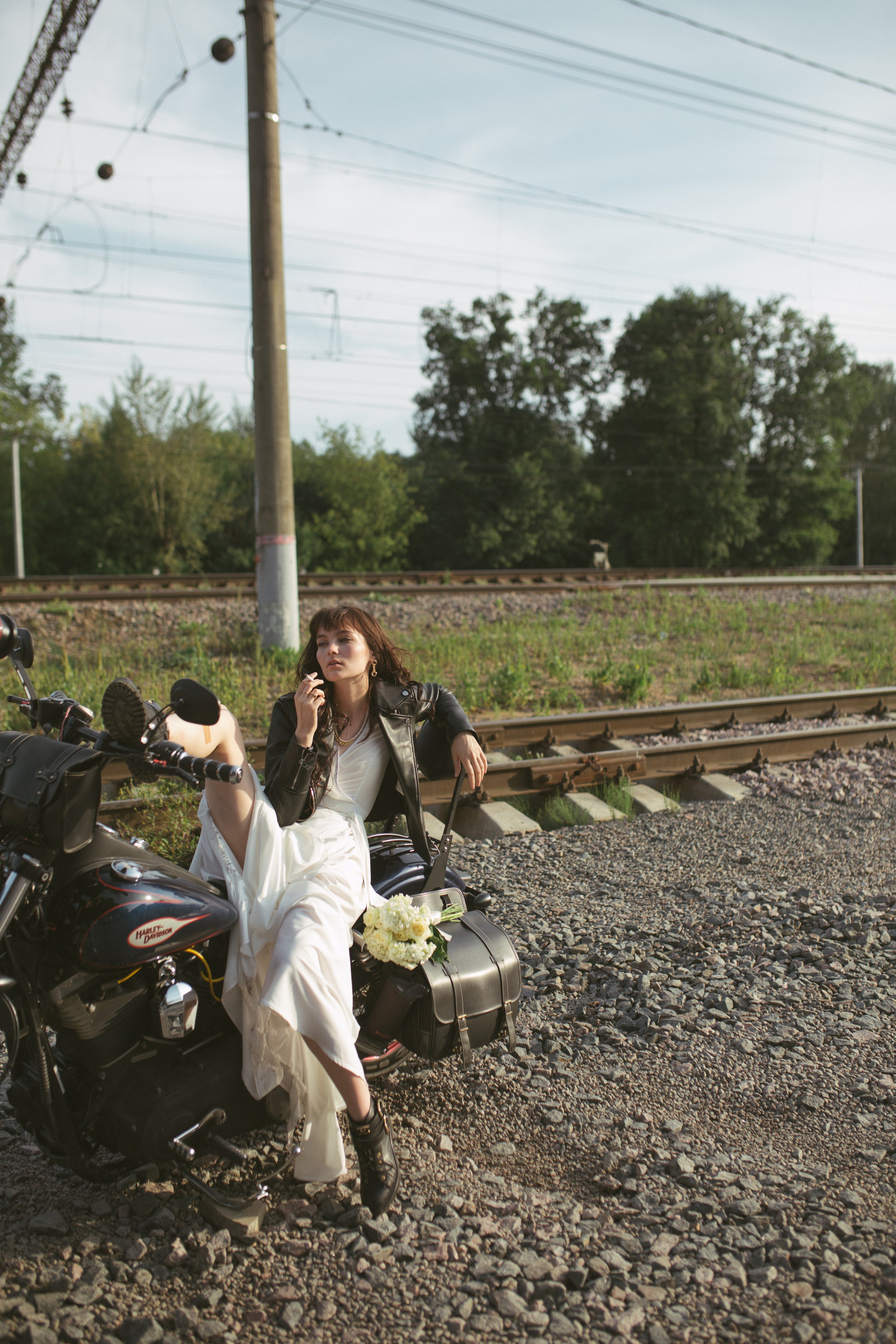 Love story с мотоциклом. Фото Радости. Свадебный и семейный фотограф в Москве Юлия Самойлова