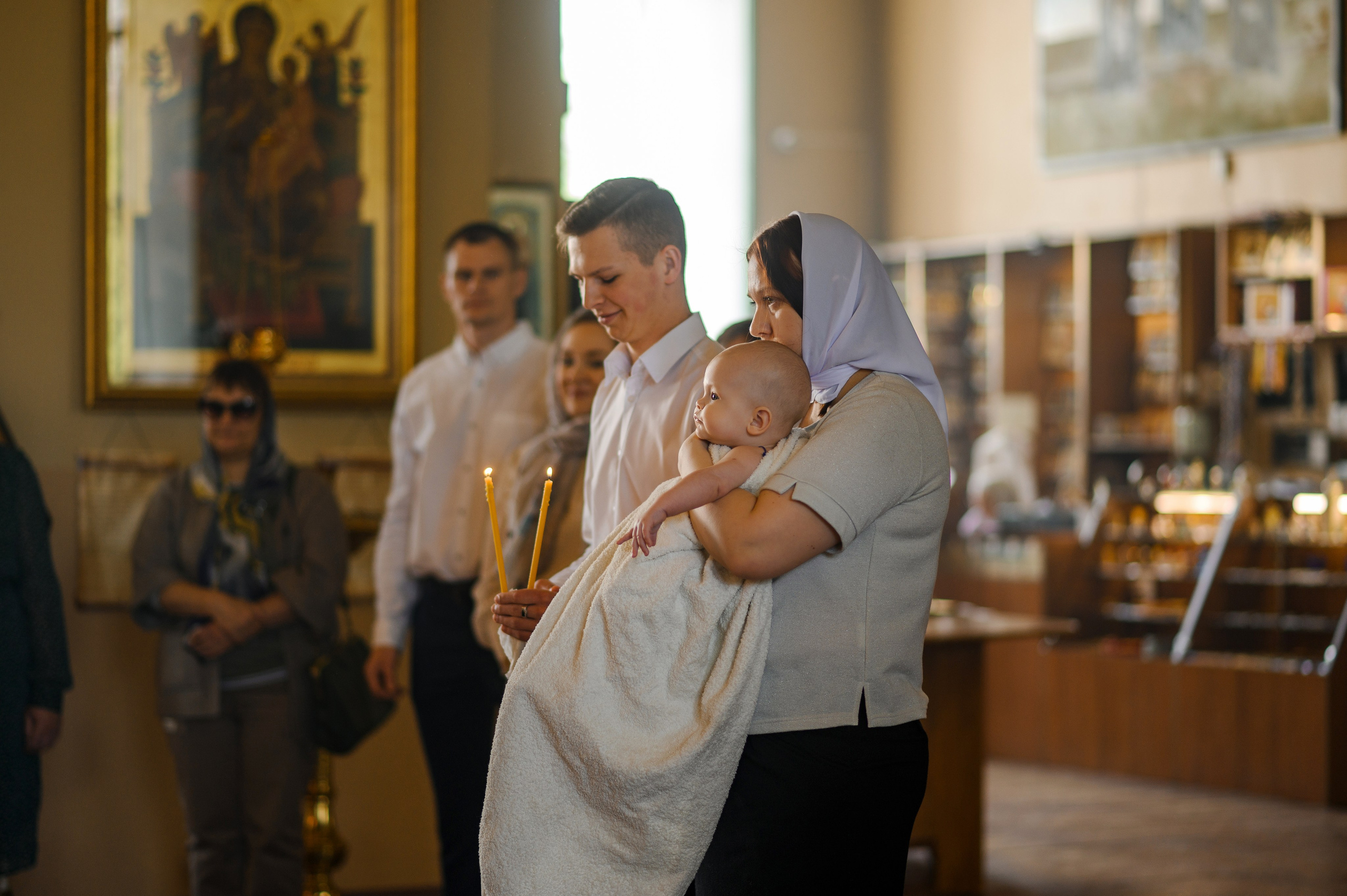 Крещение Кирилла. Церковь Введения во храм Пресвятой Богородицы (Веселовка). Свадебный и семейный Фотограф в Пензе Татьяна Лапоногова