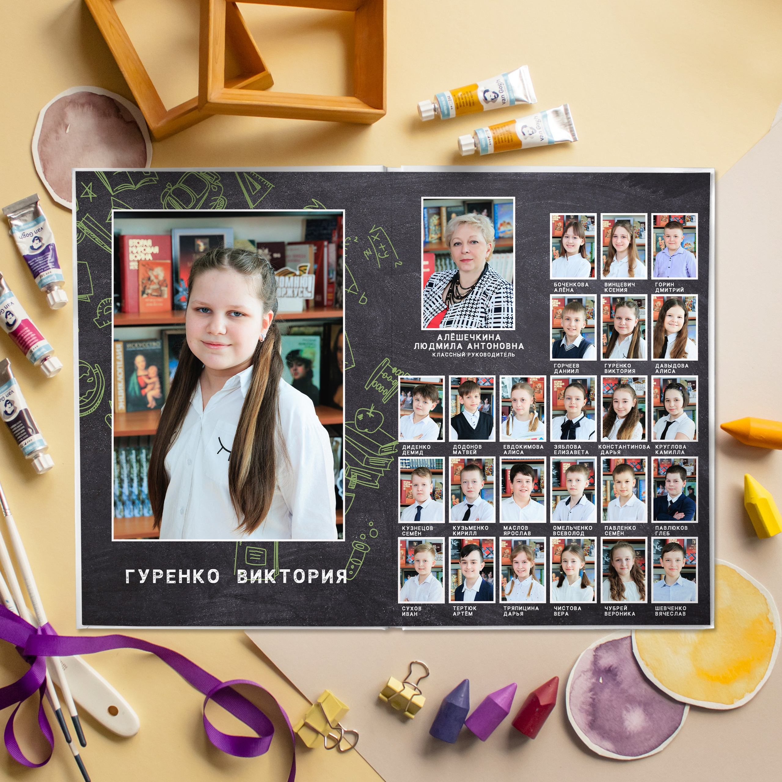 МИНИ 1 разворот. Выпускные альбомы для детского сада и школы в Москве