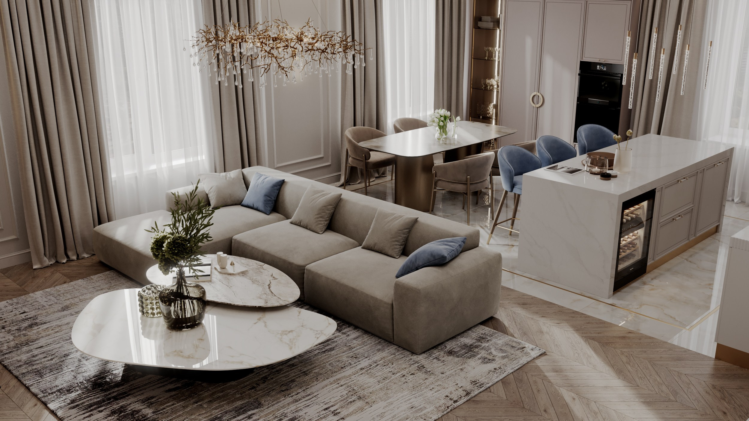 Appartment 130 sq m. Профессиональный дизайнер интерьера