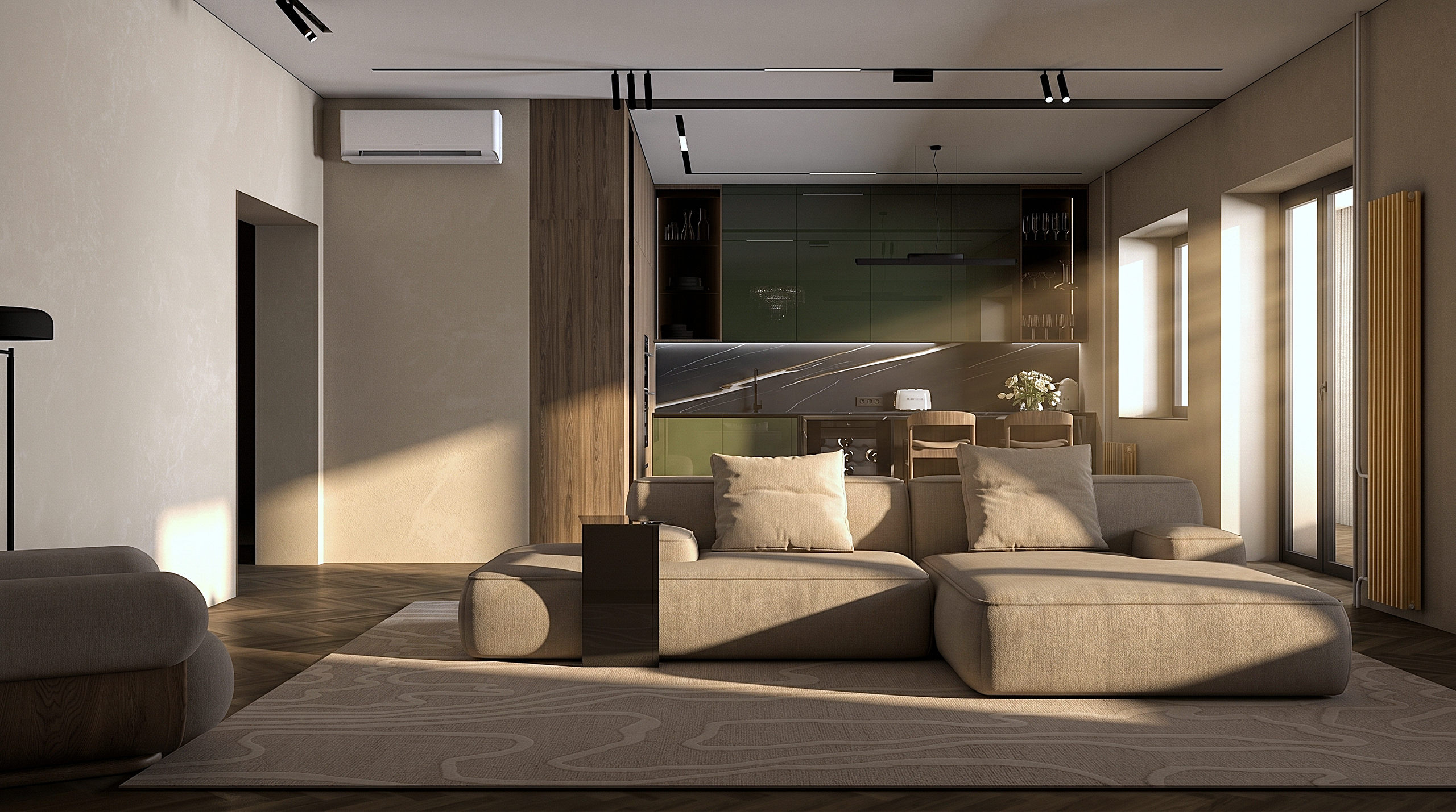 Кухня-гостиная после ремонта Елены Стасовой 29