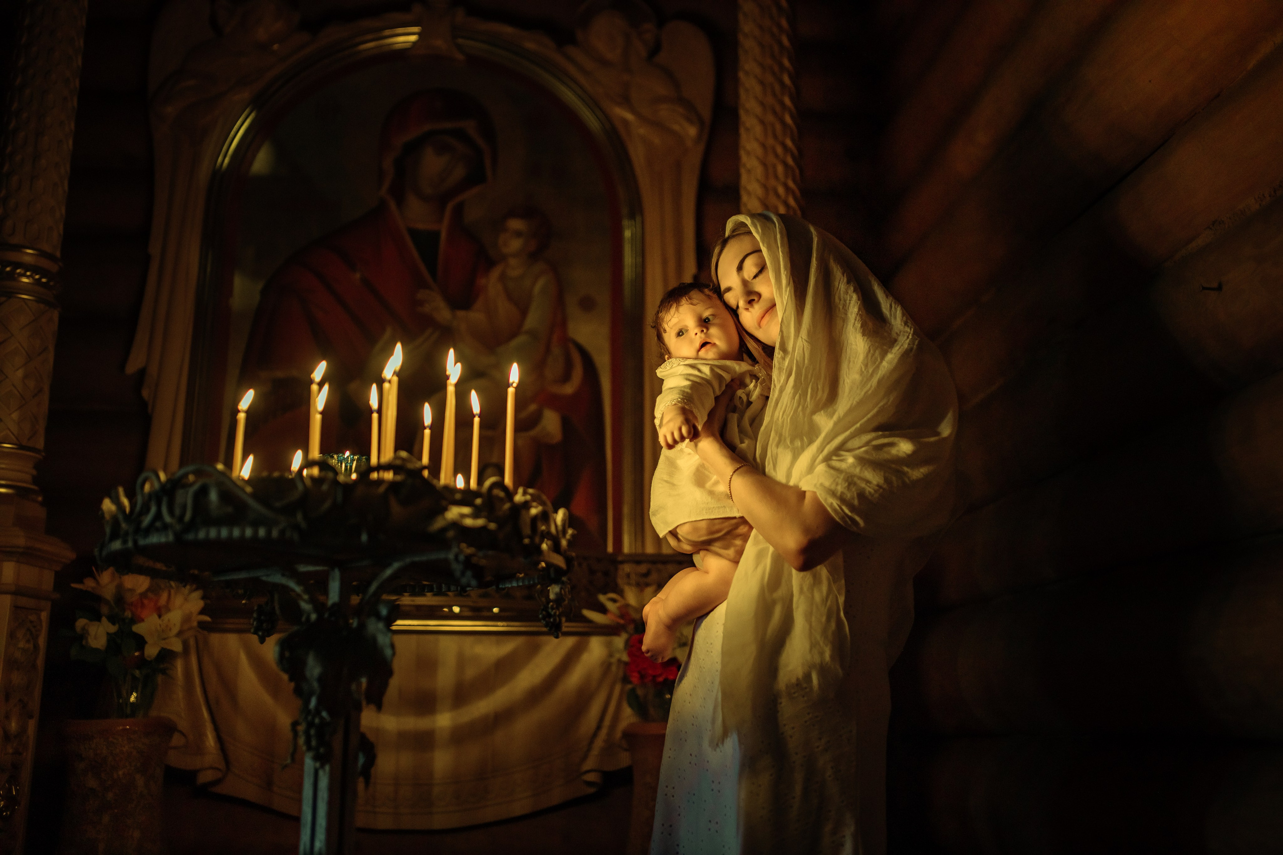 Крещение Аделины, храм Святой Троицы, июль 2024