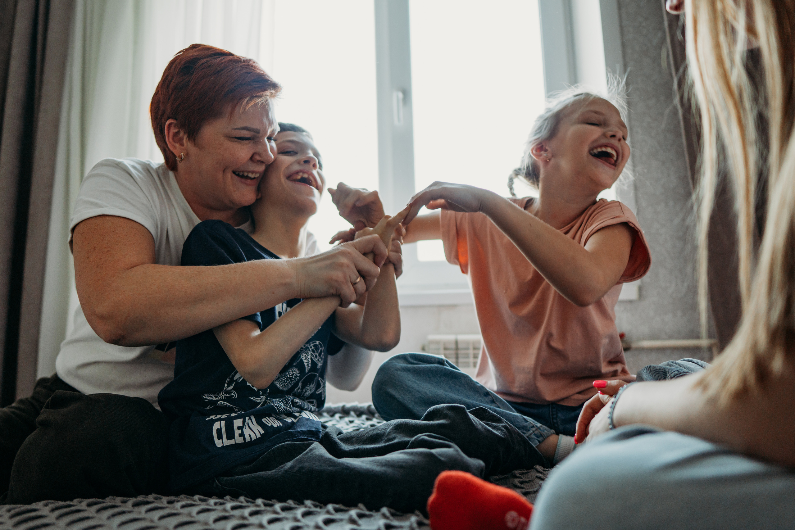 Большая семья с подростками и особенным ребенком (Ольга и ее дети). Семейный домашний фотограф в Барнауле Мария Лобастова