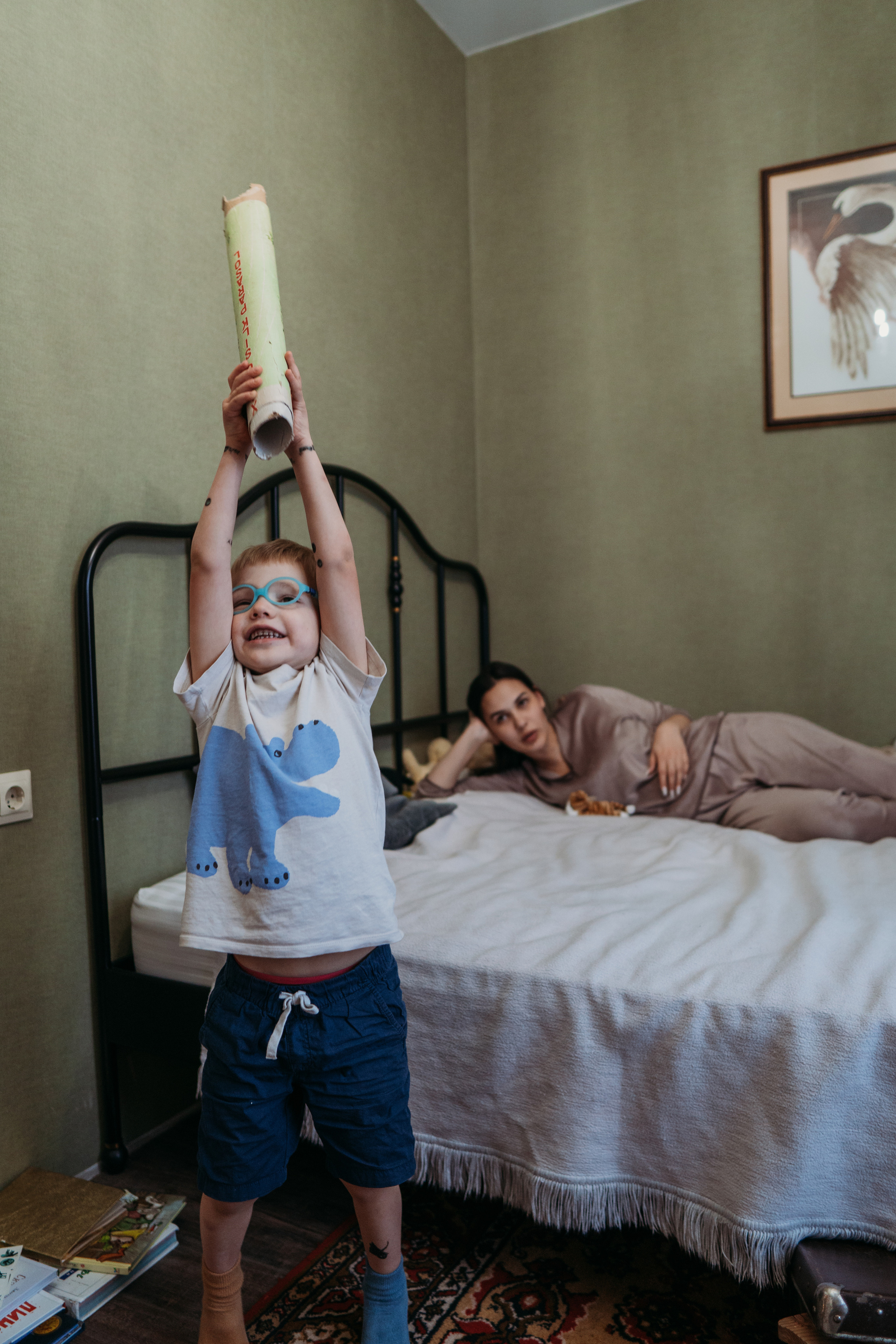 Съемка с активным ребенком (Платон и Саша). Семейный домашний фотограф в Барнауле Мария Лобастова