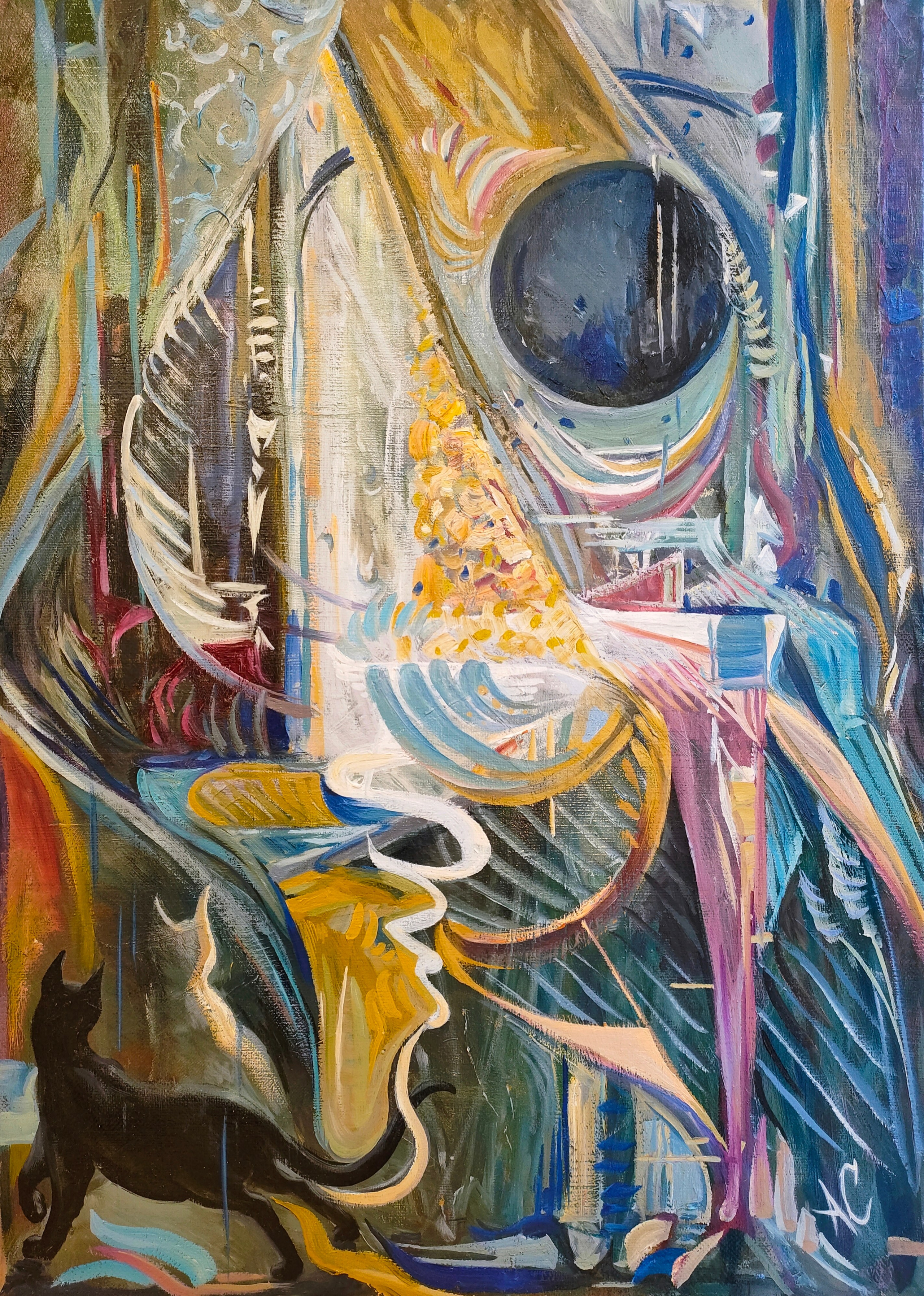 "Котофония", 50х70, холст/масло, 2012-2024