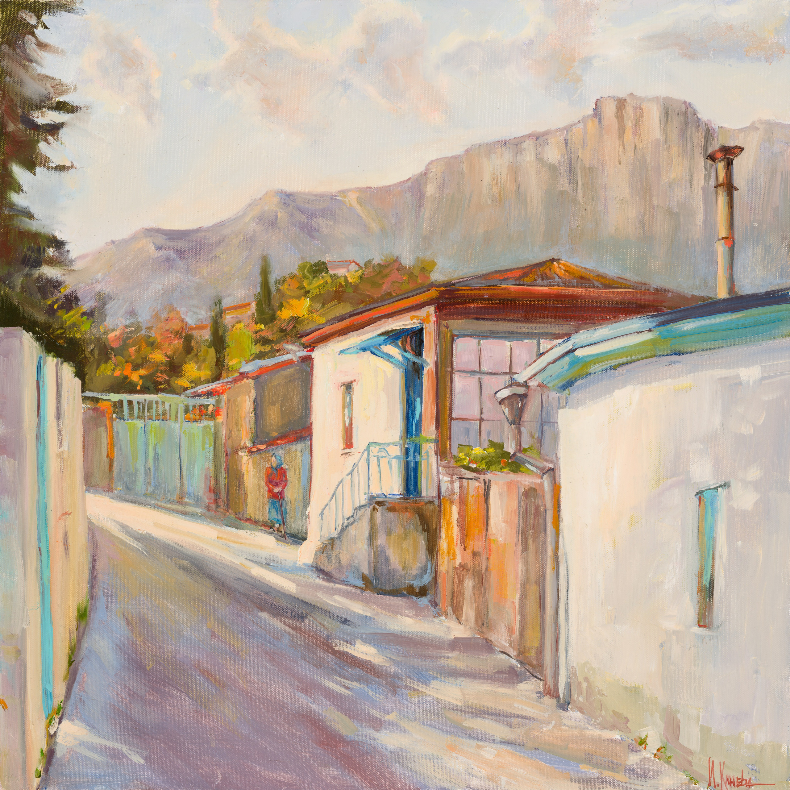 «Улочки Алупки» -&nbsp;худолжник Ирина Клюева (холст, масло 60x60 см, 2022)