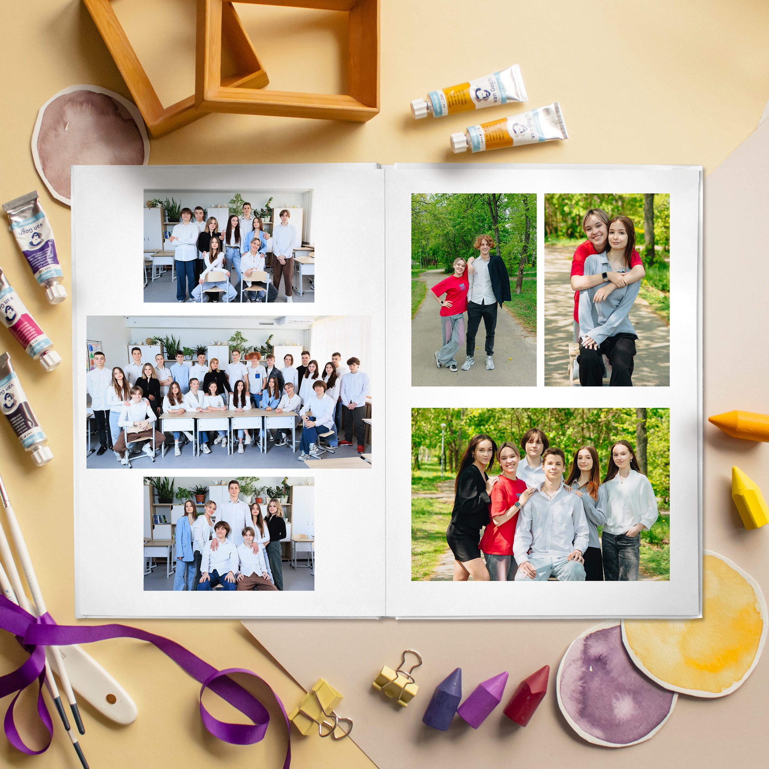 Выпускной альбом для старшей школы 5 разворотов. Выпускные альбомы для детского сада и школы в Москве