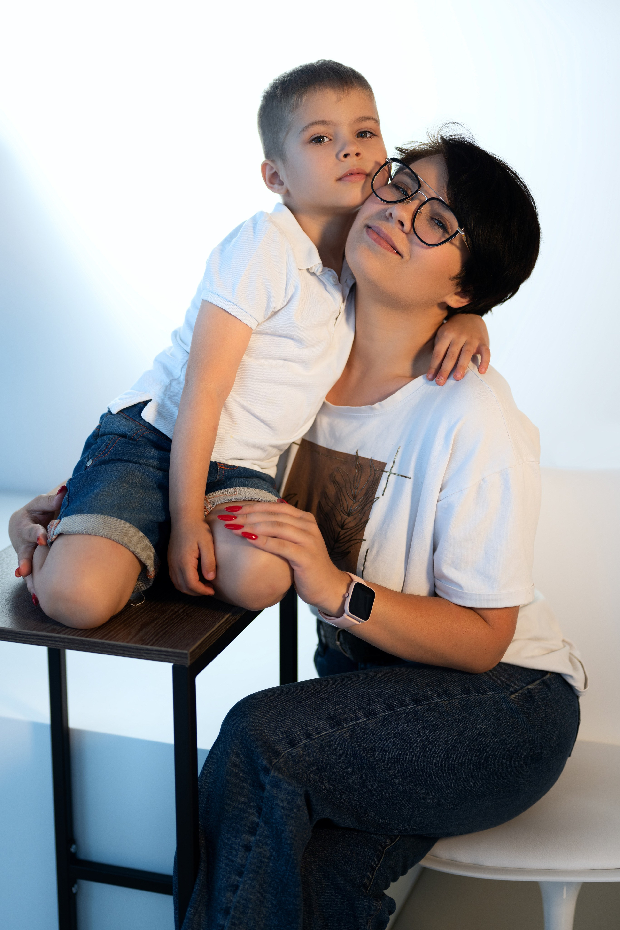 Семейная съёмка мамы с сыном