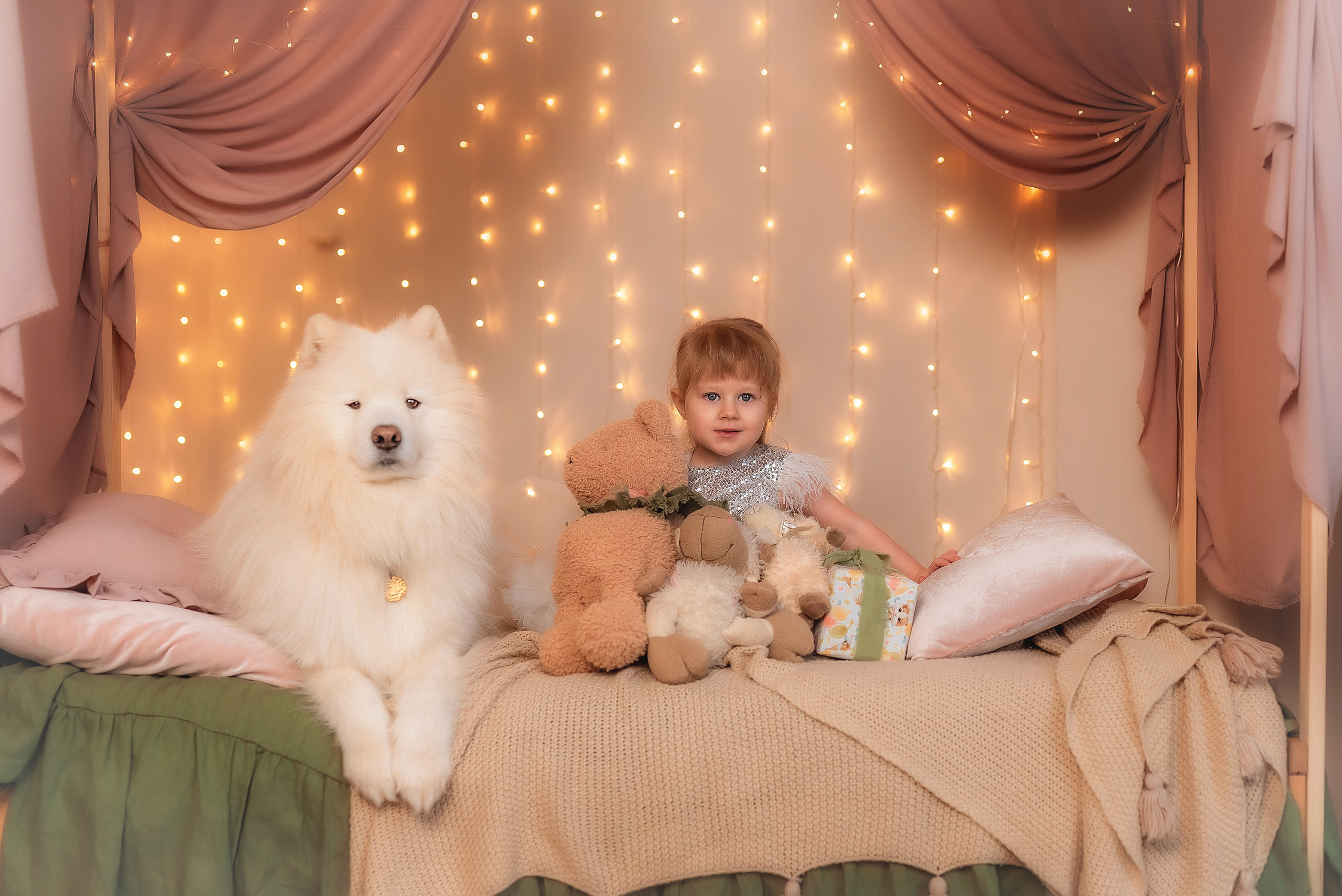 Семейная фотосессия с самоедом. Семейный, детский фотограф в Воронеже Анна Никитина