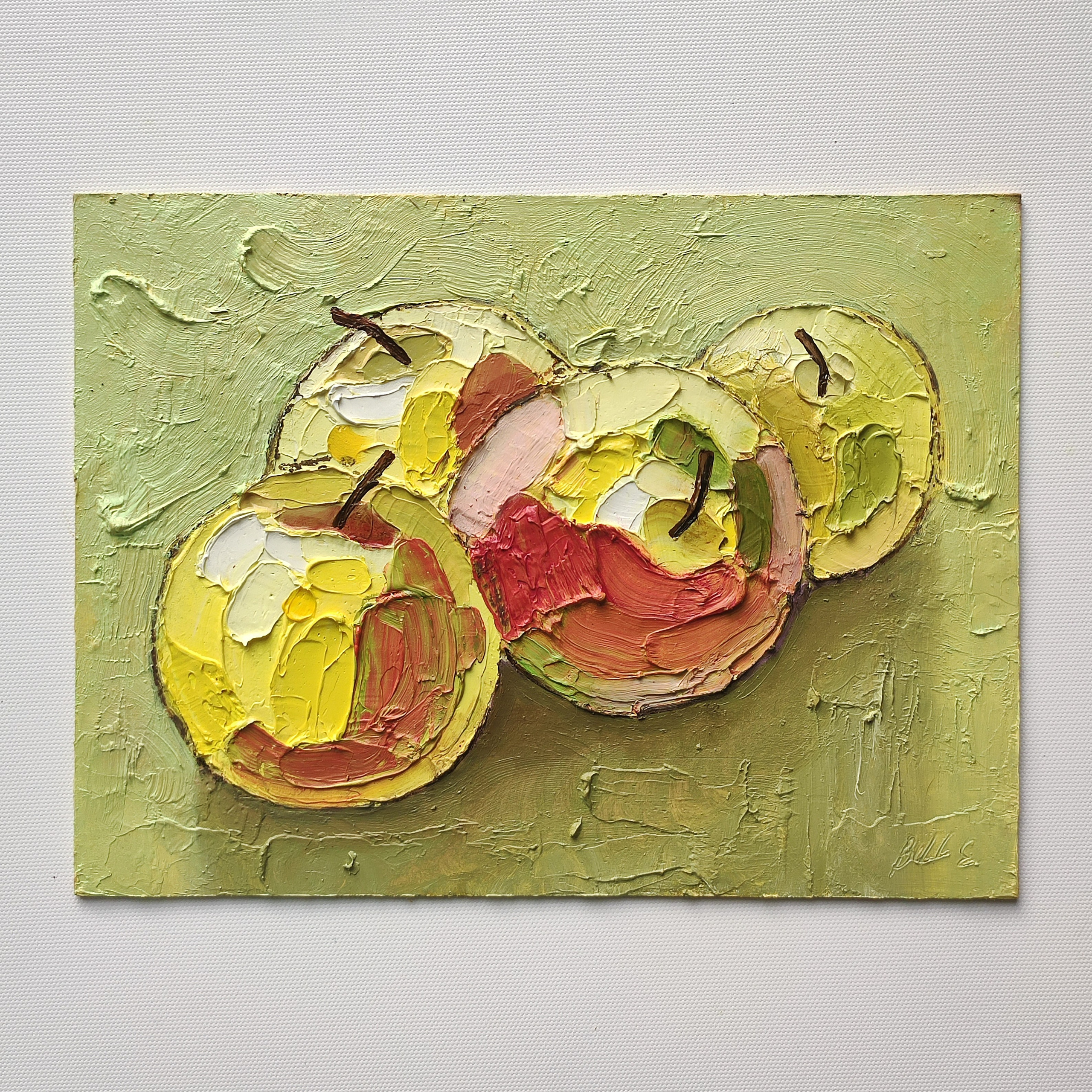 Картина с Желтыми яблоками маслом 