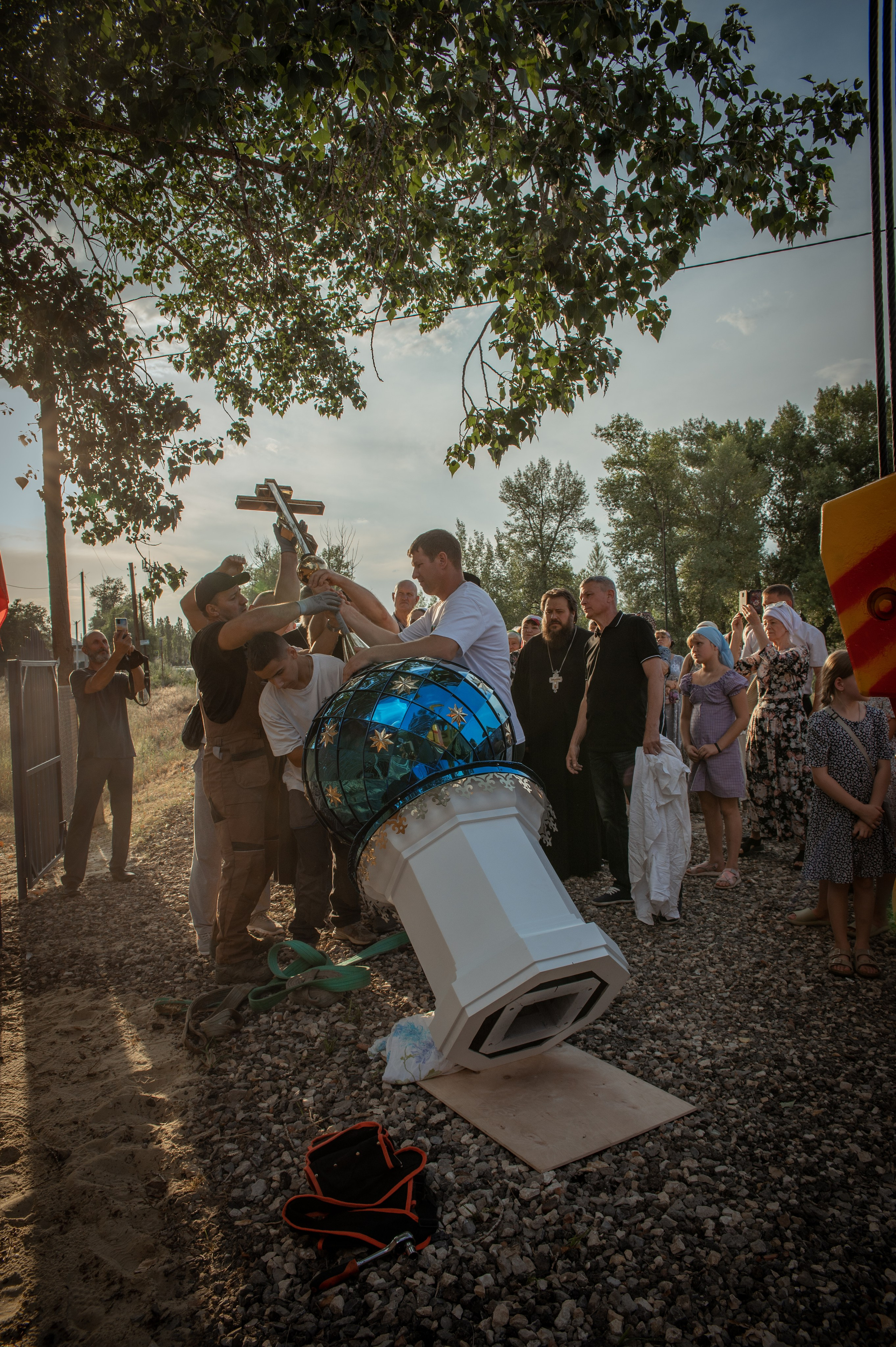 Освещение купола в храме Казанской иконы Божьей Матери х. Закутский. Церковный, семейный и репортажный фотограф Волгоград, Волжский