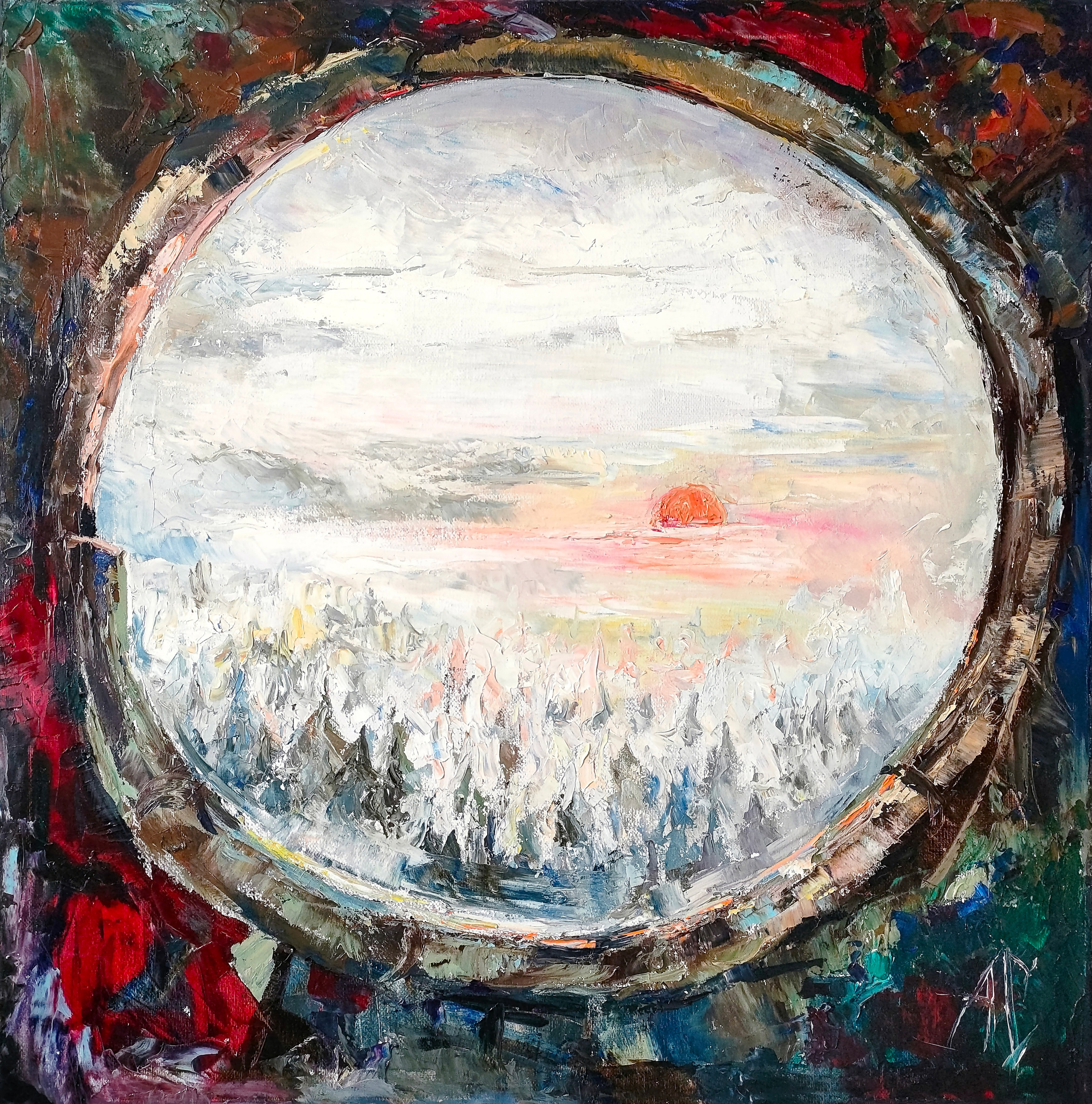 "Вид из Убежища", 60х60, холст/масло/мастихин, 2021-2022