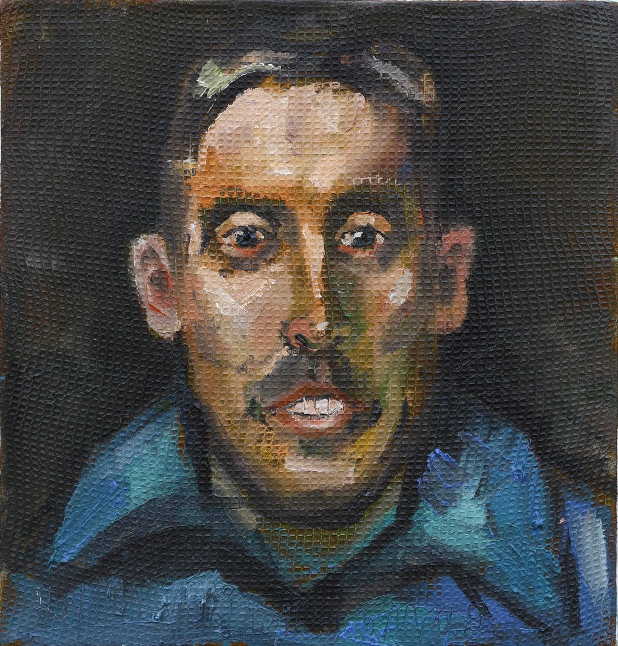 Портрет Анатолия.
Полотенце, масло
2017