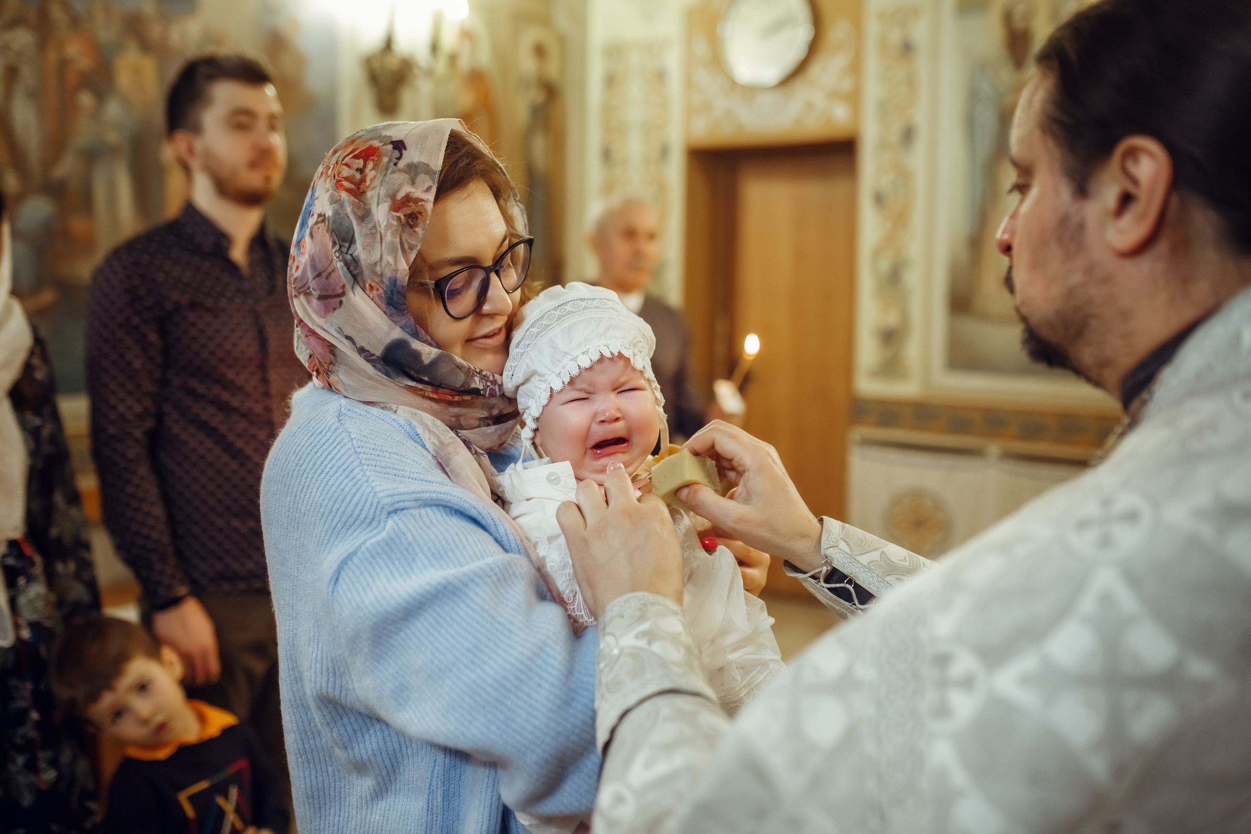 Крещение Валерии. Фотограф на Крещение, семейный фотограф в Москве