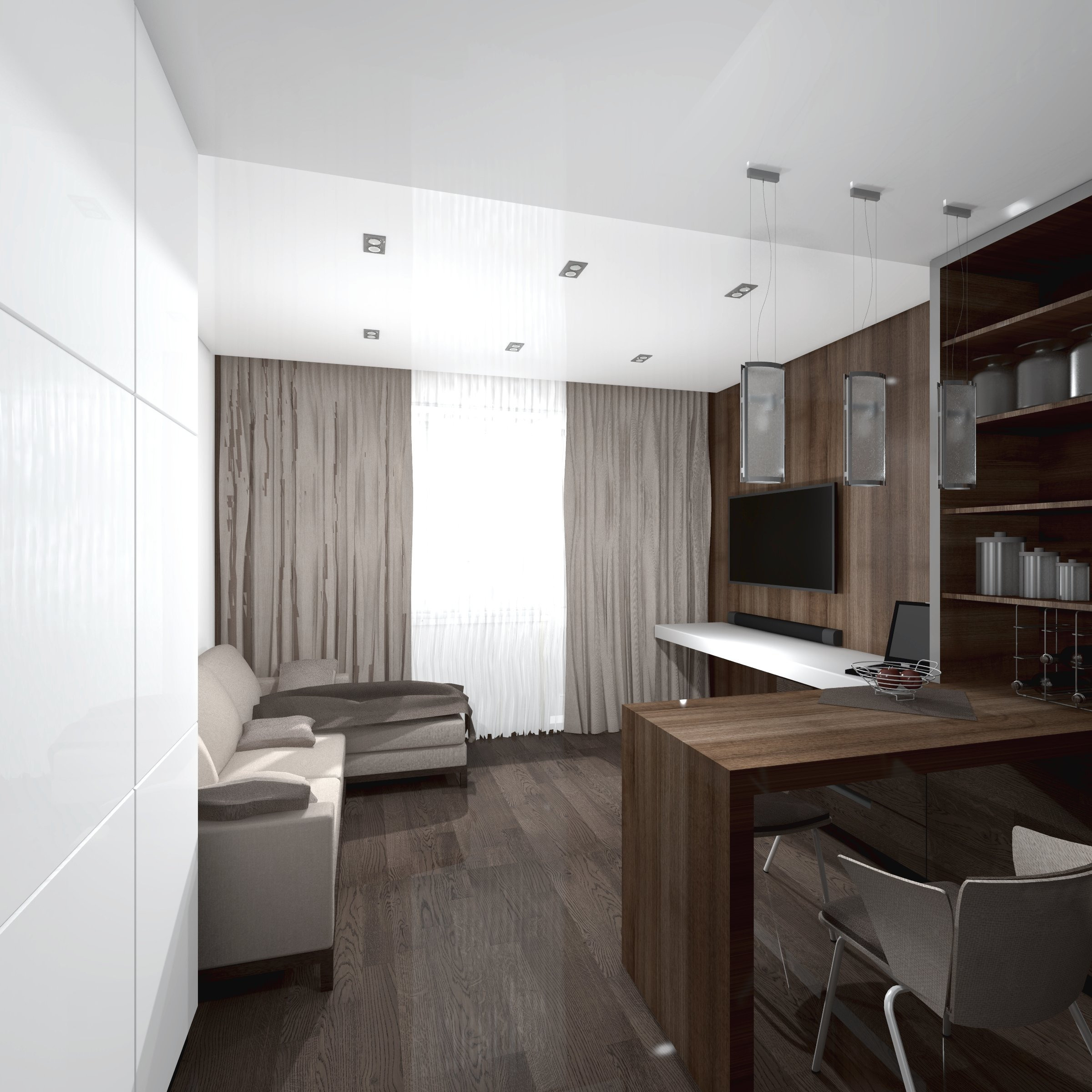 2021 / Дизайн интерьера студии / Анапа