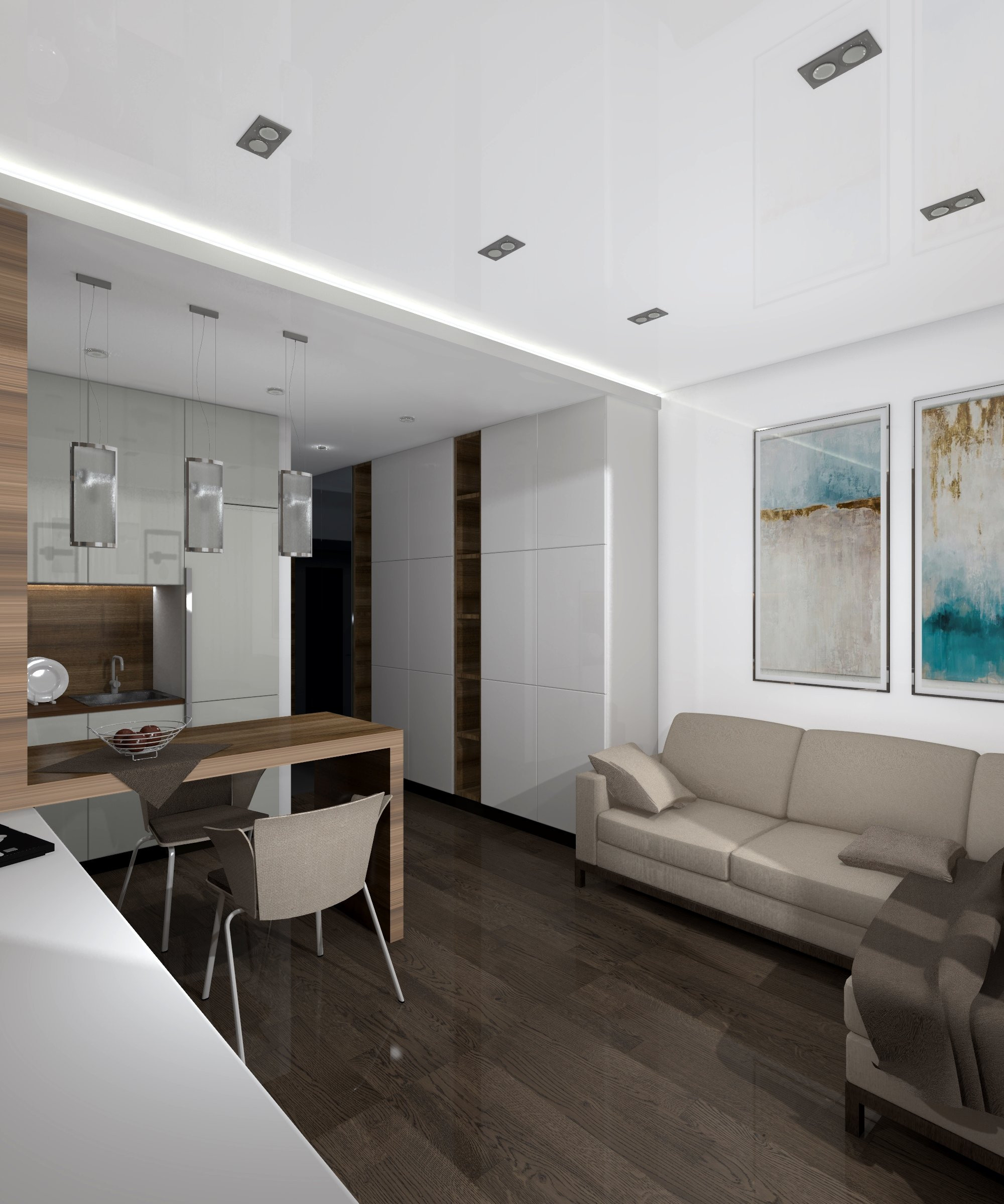 2021 / Дизайн интерьера студии / Анапа