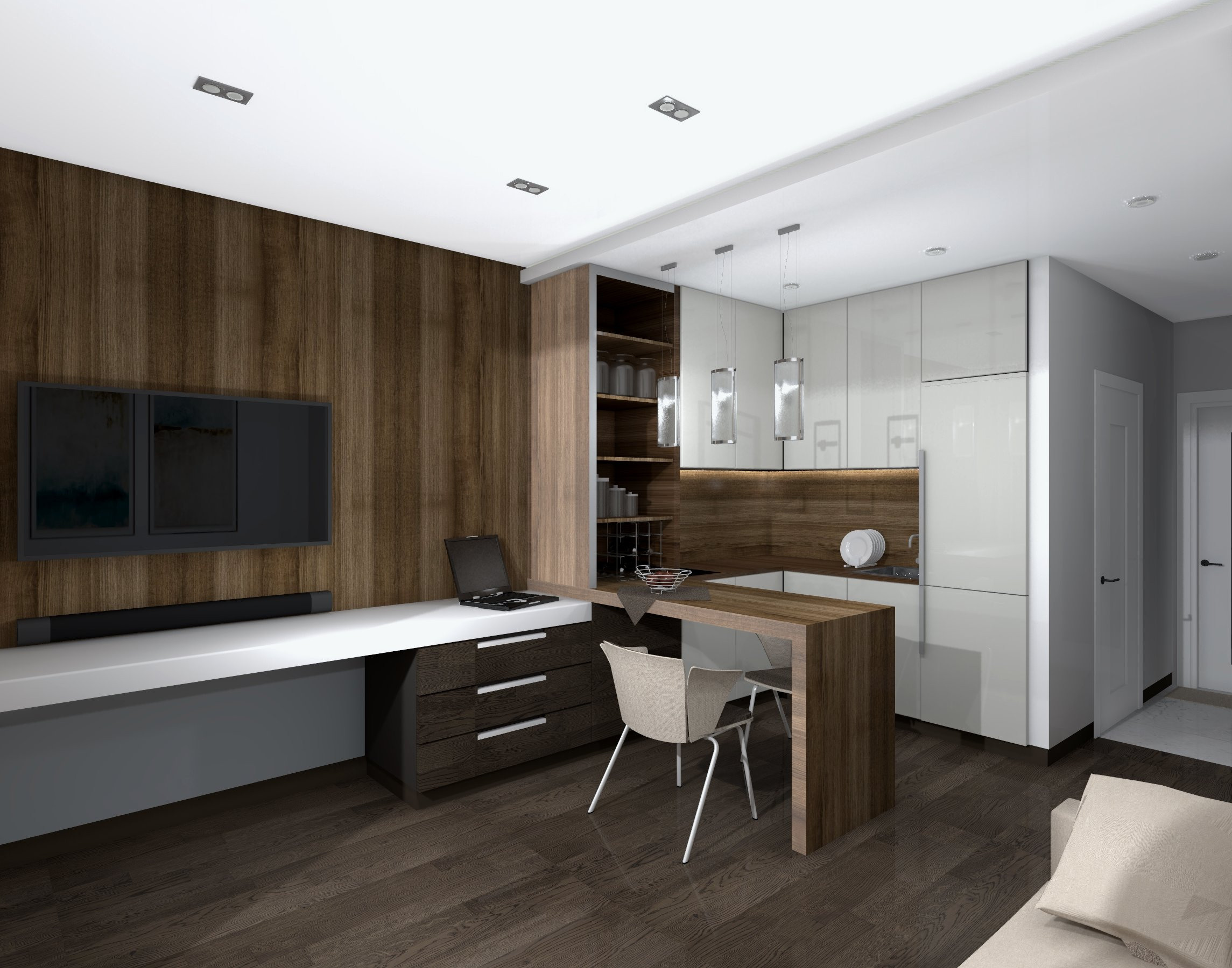 2021 / Дизайн интерьера студии / Анапа